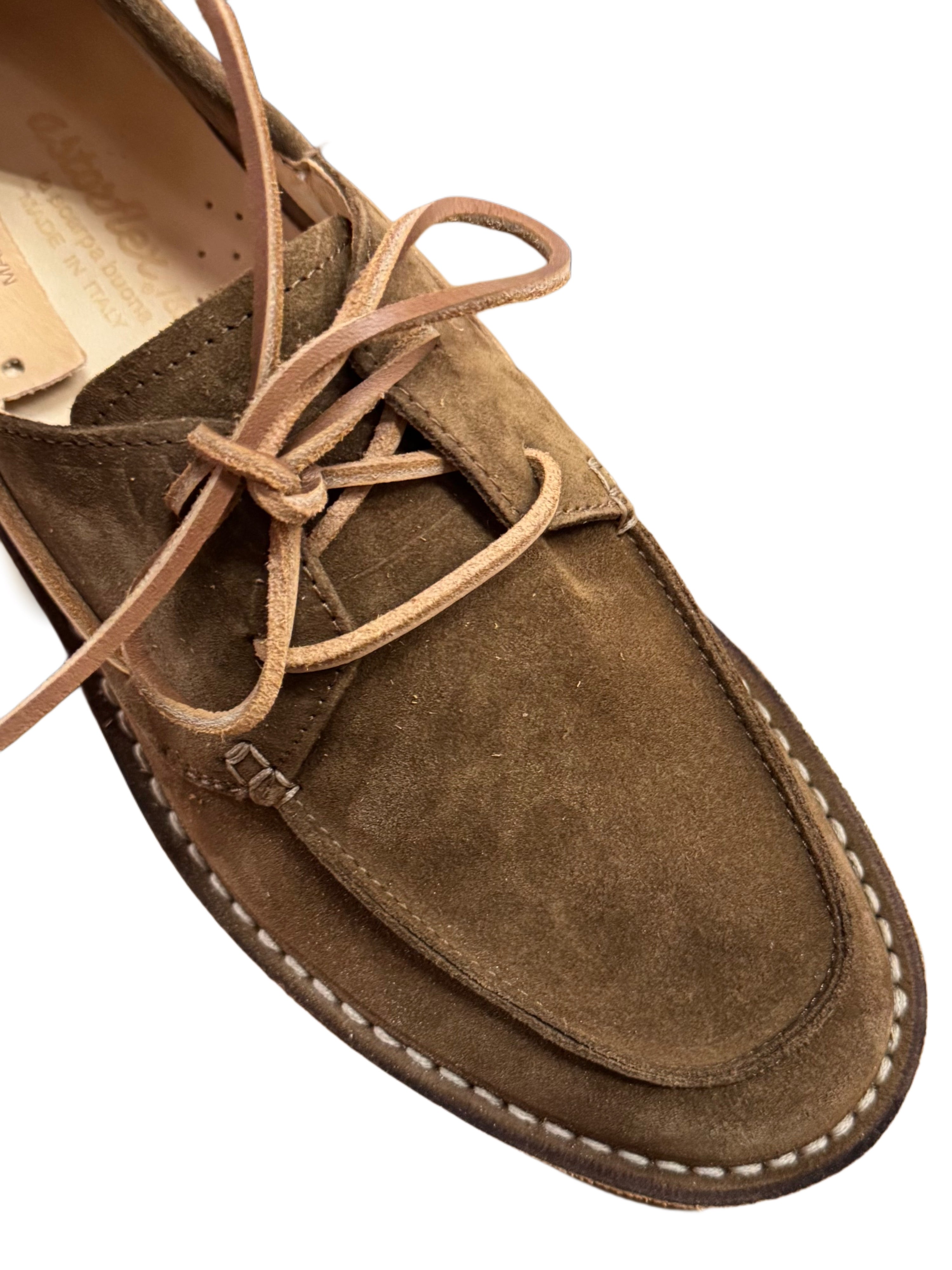 Chaussures bateau ASTORFLEX Dockflex en daim kaki foncé