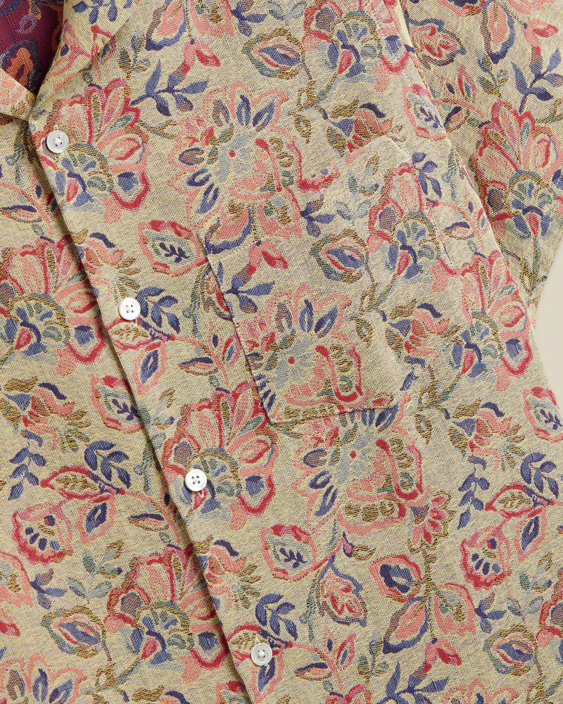 PORTUGUESE FLANNEL Tapestry Flowers Short Sleeve Shirt