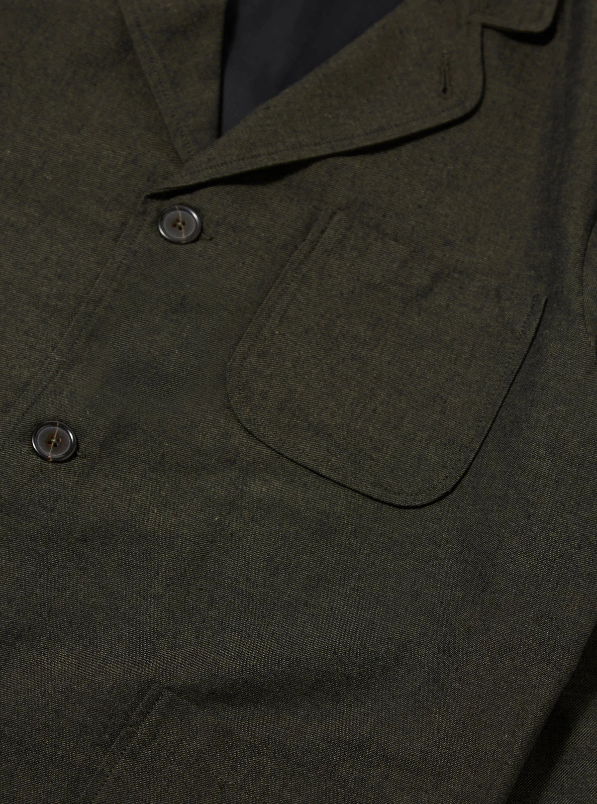UNIVERSAL WORKS Olive Lucca Suiting Three Button Jacket