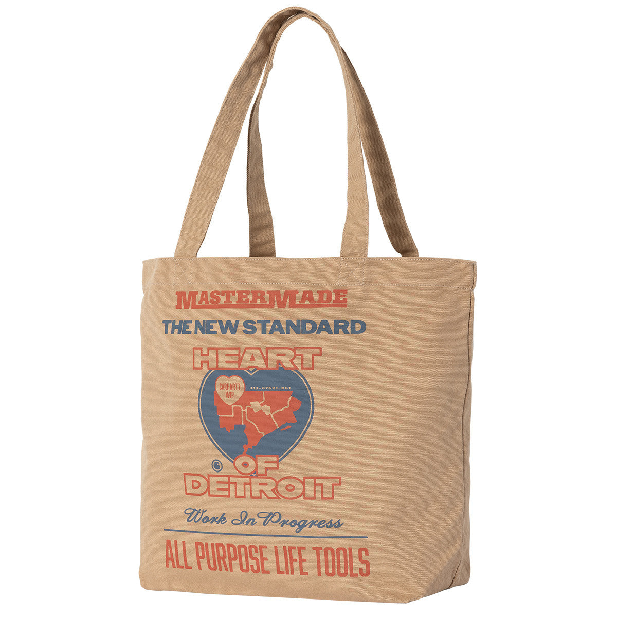 CARHARTT WIP Canvas Graphic Tote Arcan Print Dusty H Brown