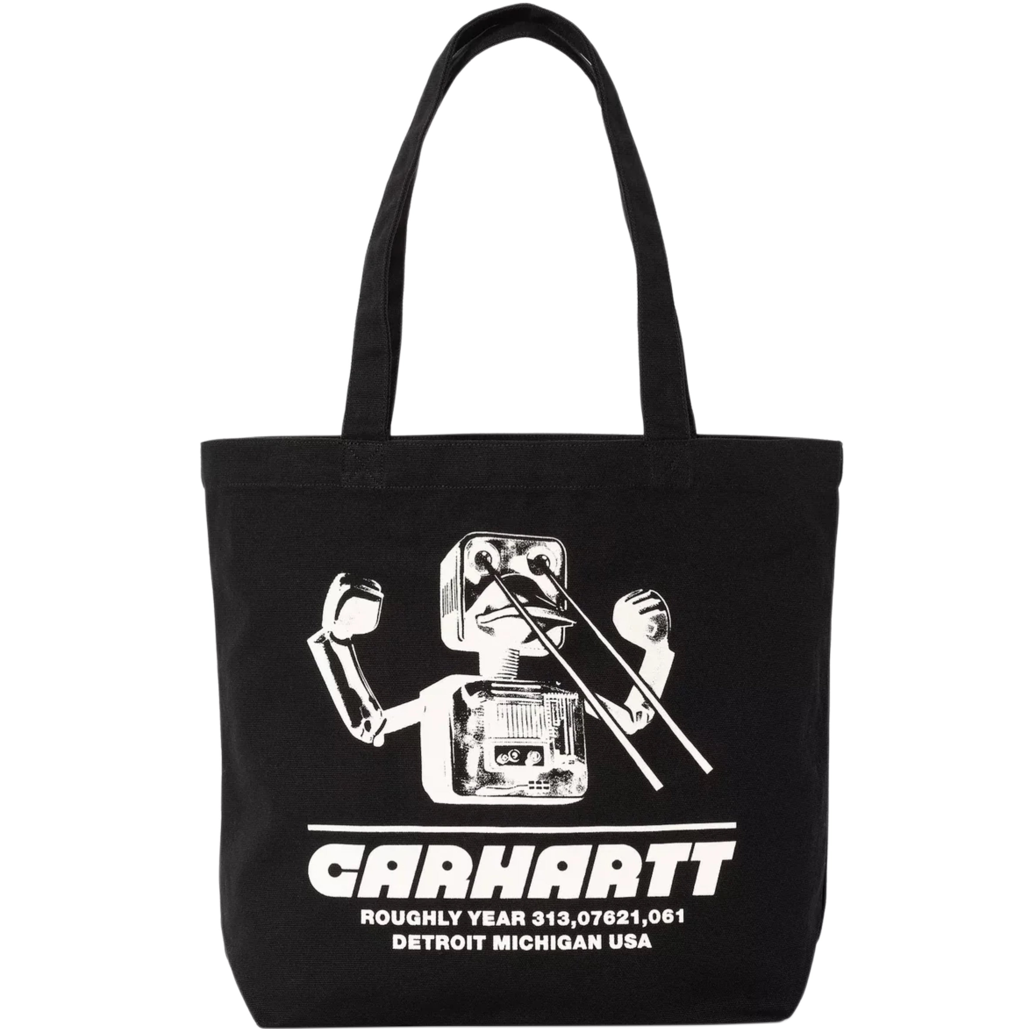 CARHARTT WIP Canvas Graphic Tote Wiptopia Print Black