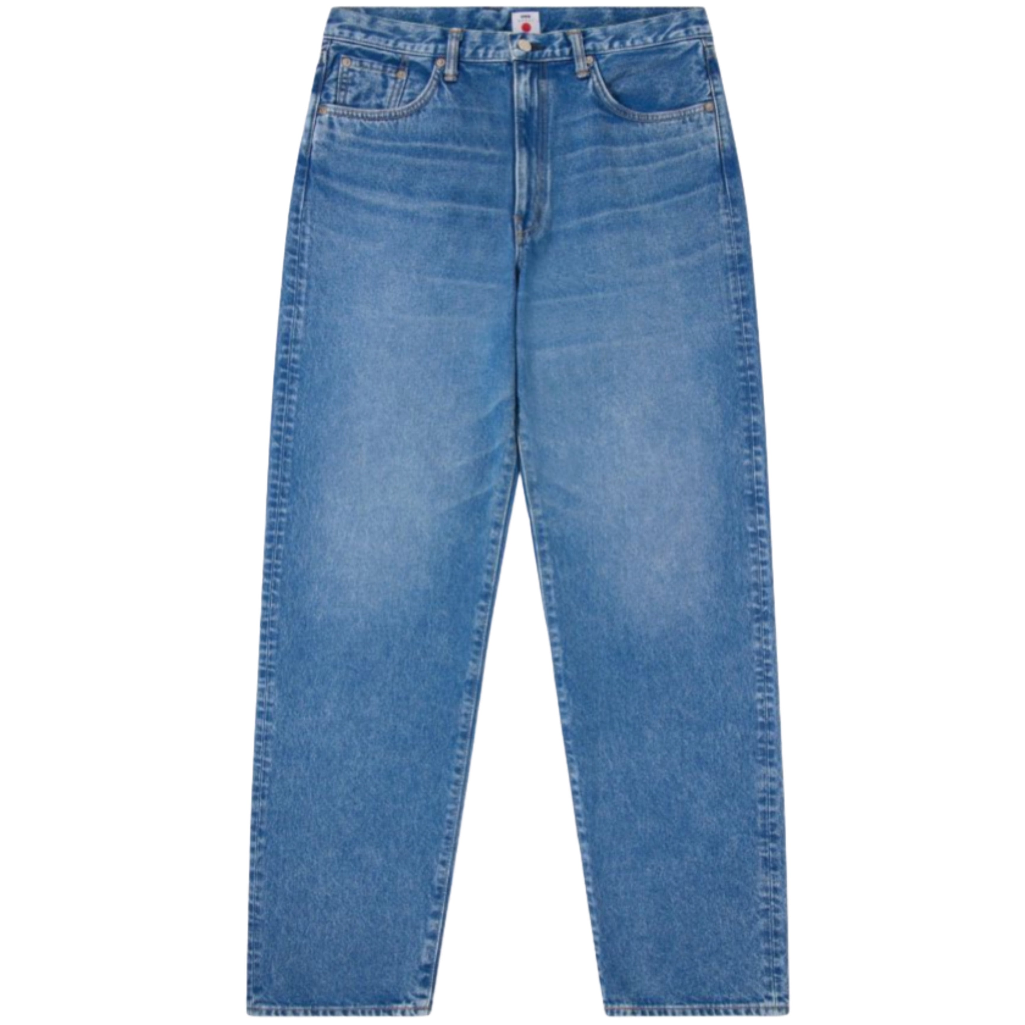 EDWIN Loose Jeans Blue Mid Light Used Made In Japan