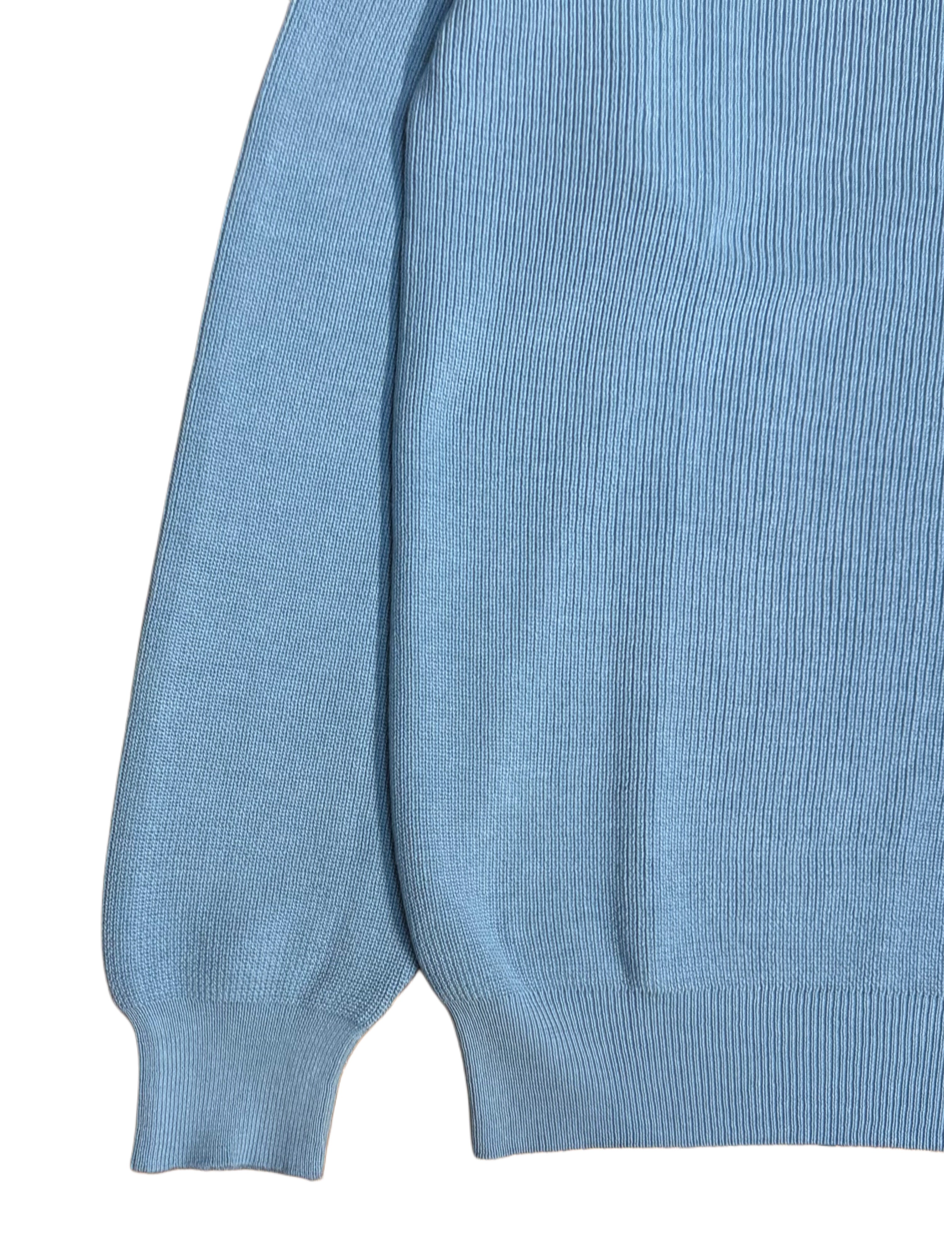 Pull ras du cou en coton italien FRESH René bleu bébé