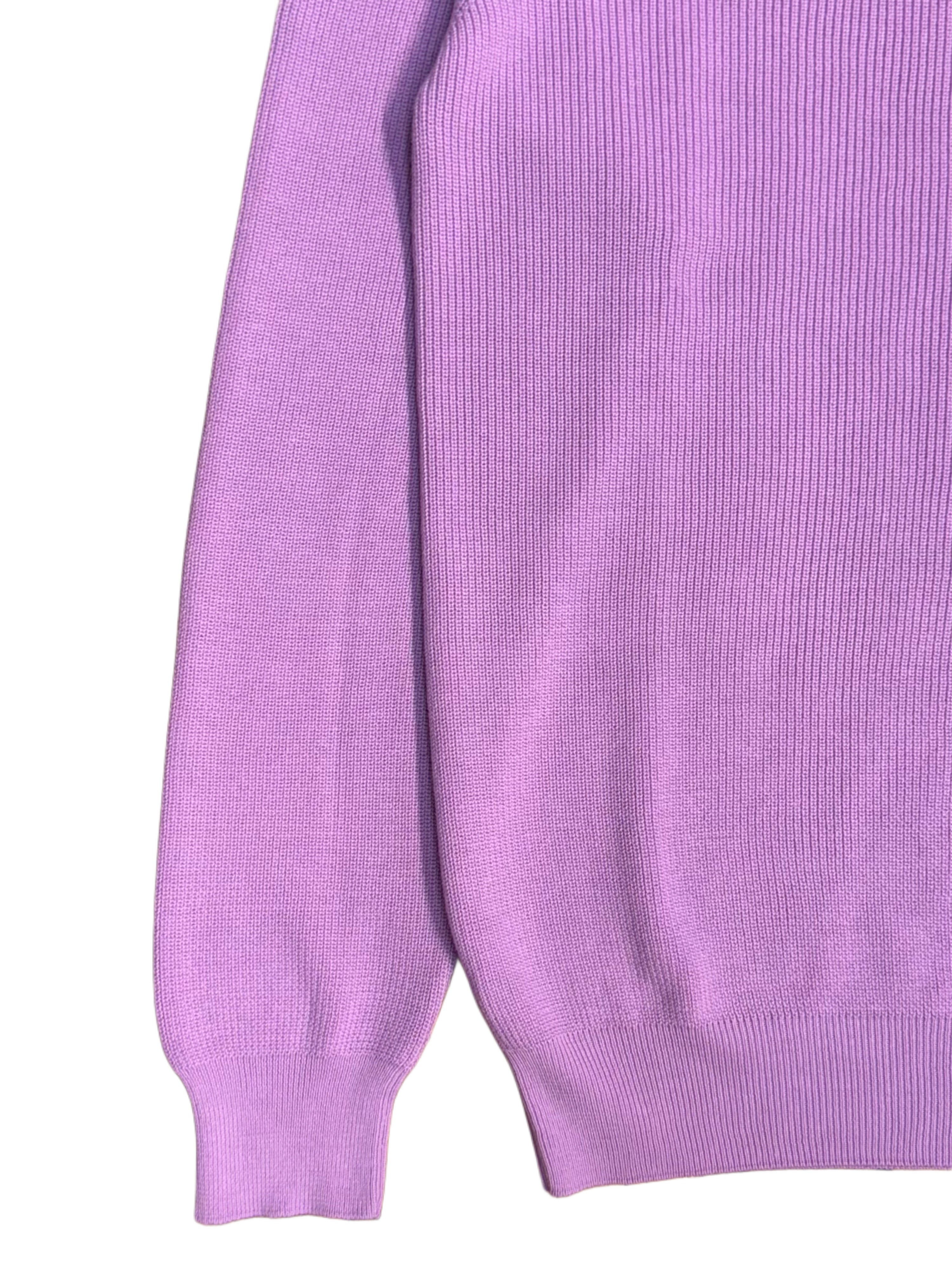 Pull ras du cou en coton italien FRESH René lilas