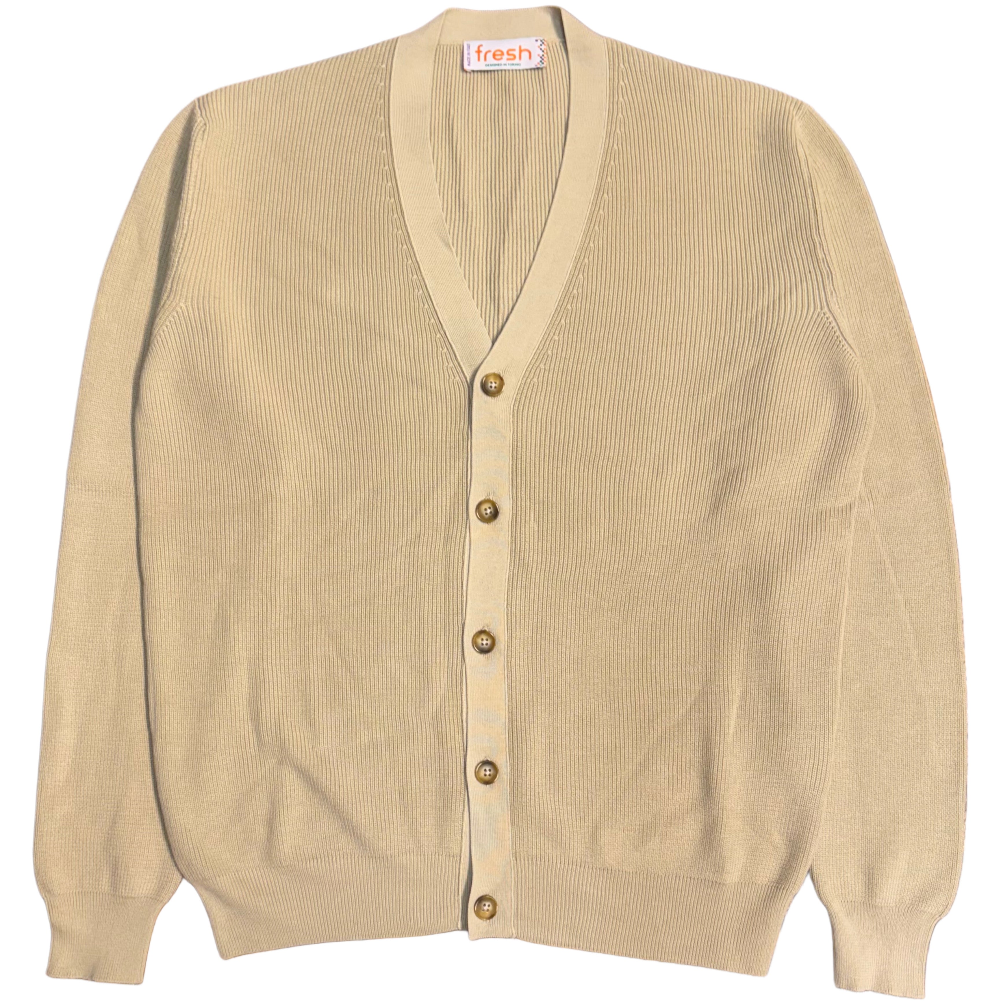 Cardigan FRESH Scott en coton italien couleur sable