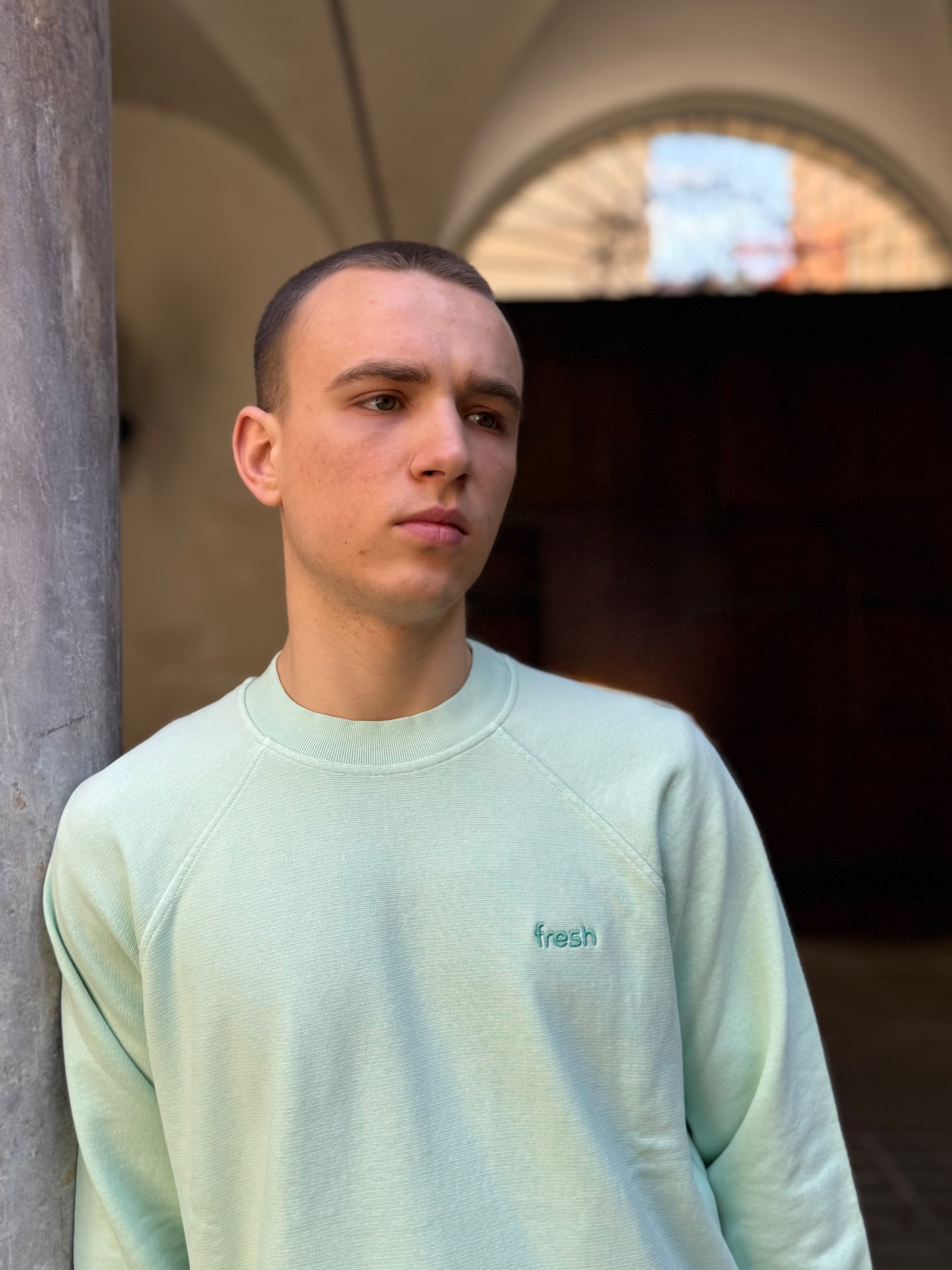 Sweat-shirt en coton FRESH Billie couleur menthe