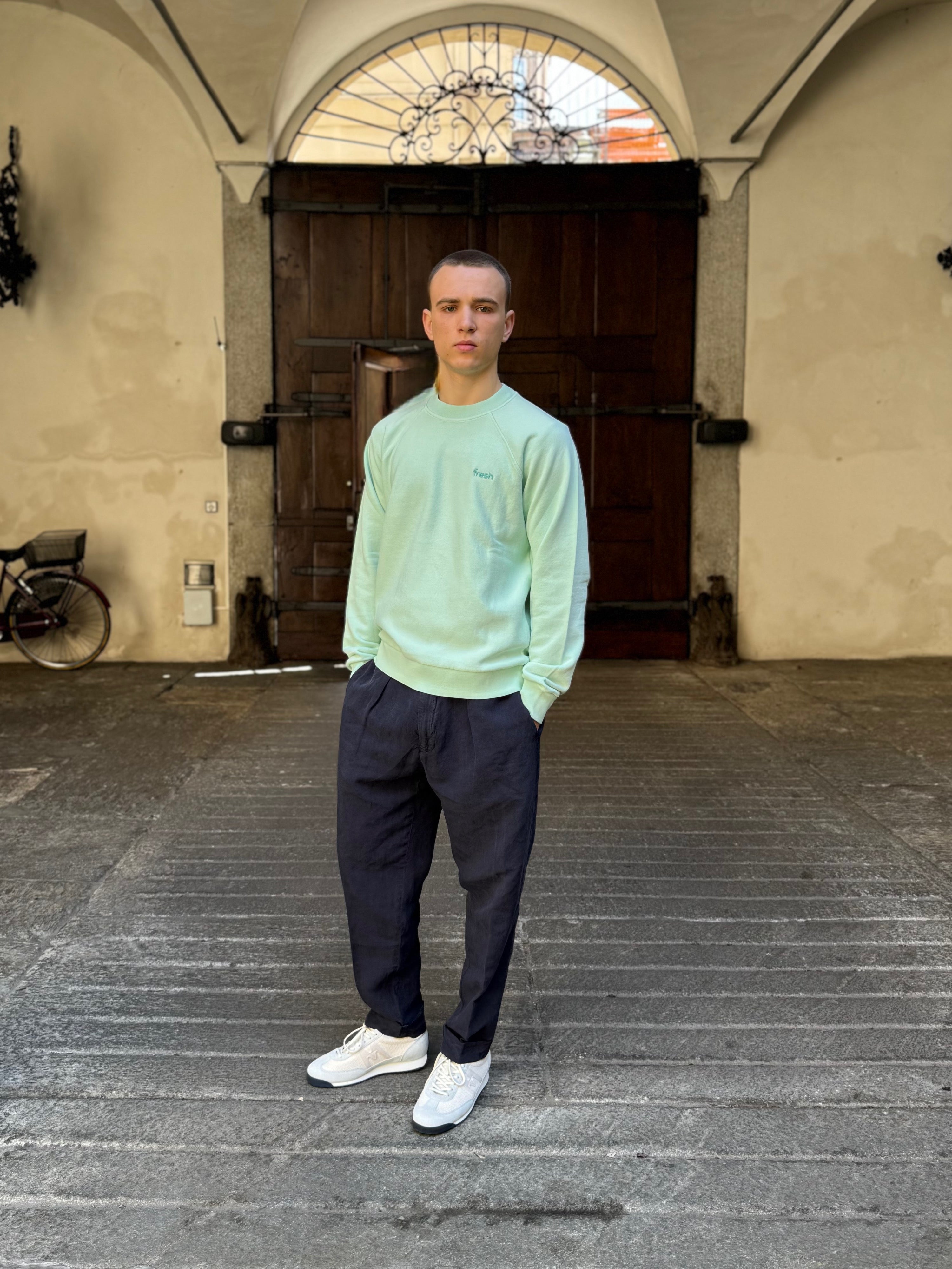 Sweat-shirt en coton FRESH Billie couleur menthe