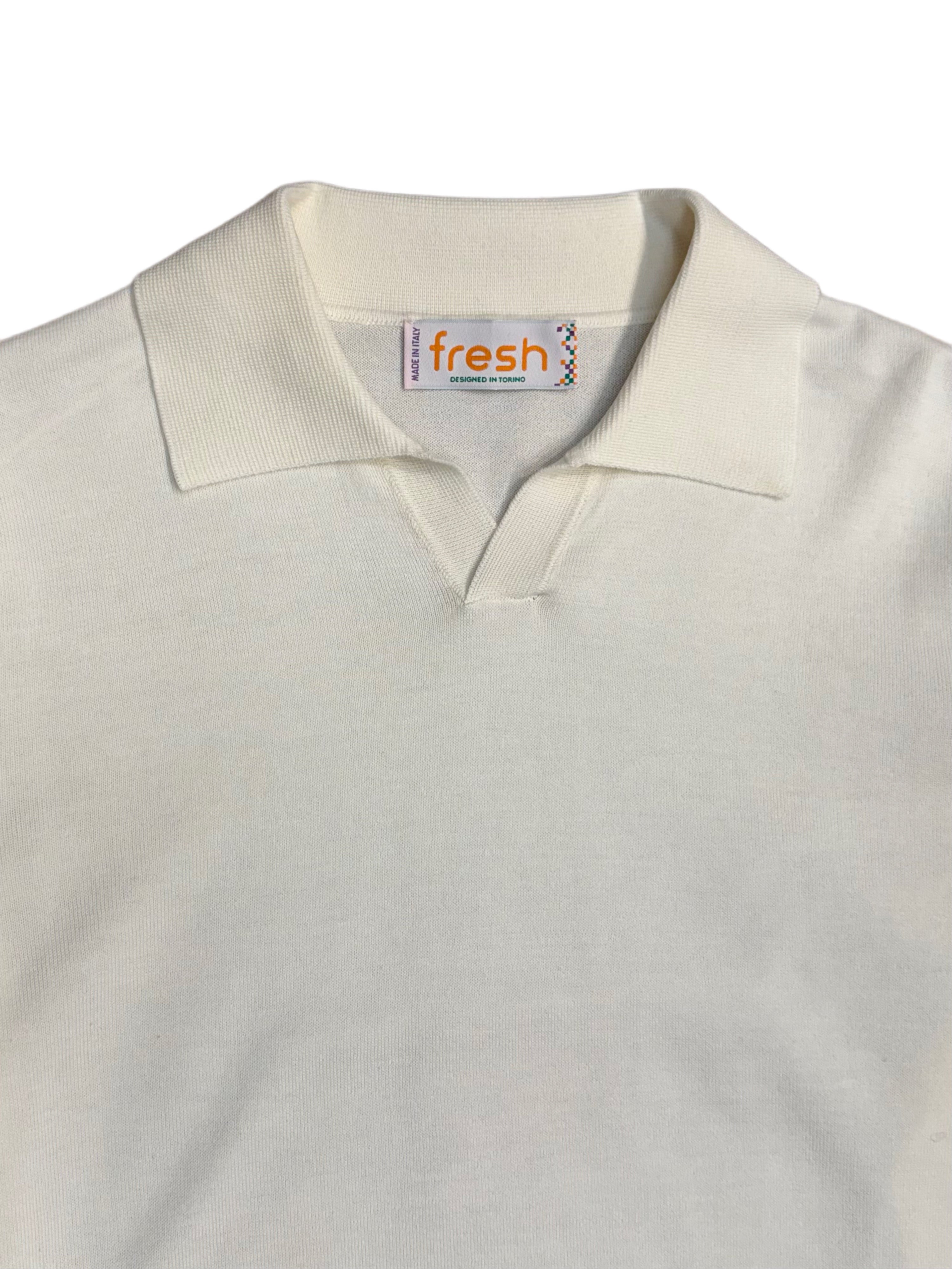 FRESH Morrissey Cotton Polo Shirt in White