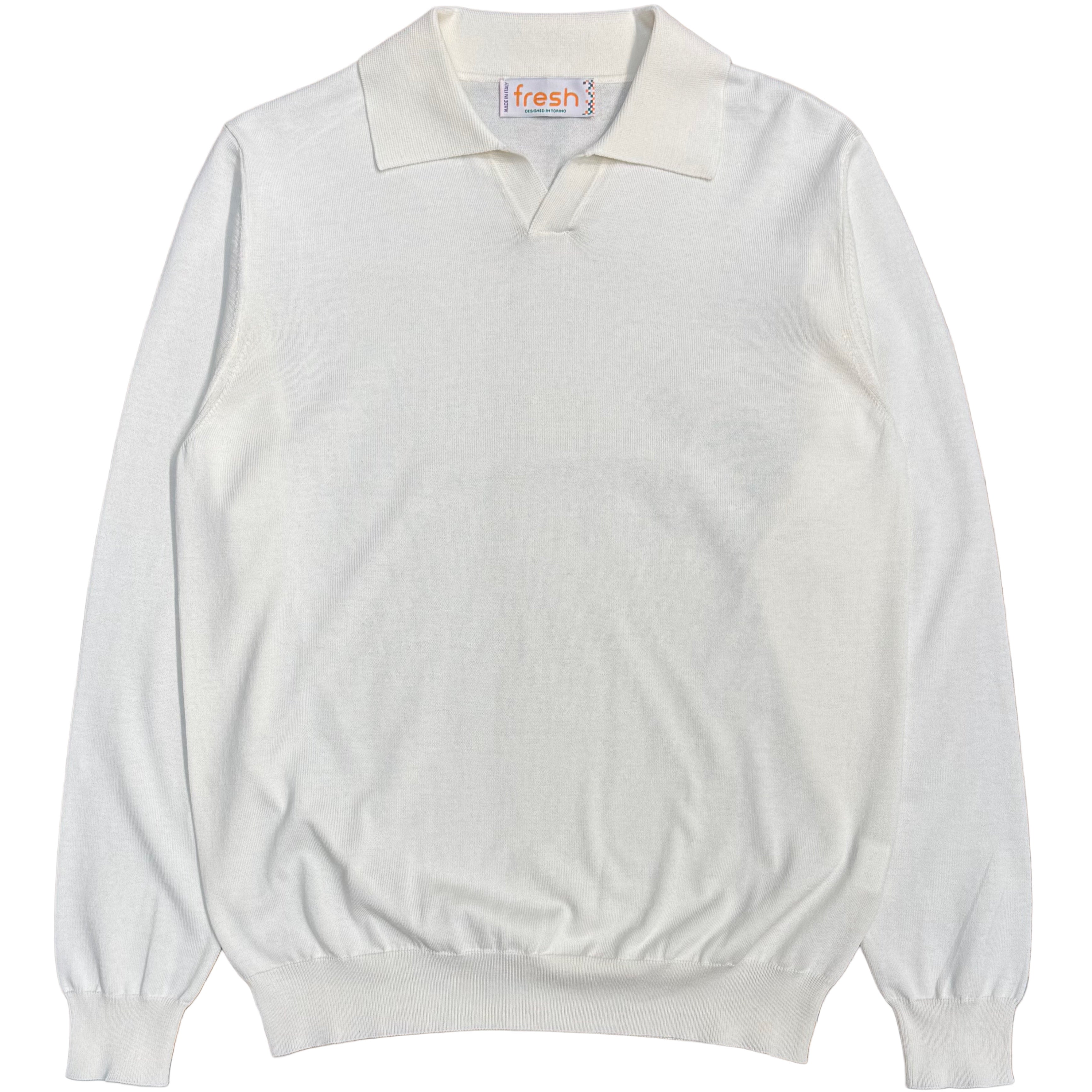 FRESH Morrissey Cotton Polo Shirt in White