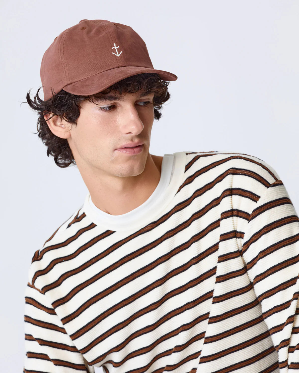 Cappellino in cotone LA PAZ Santos Aztec Marrone Bianco Sporco con Logo
