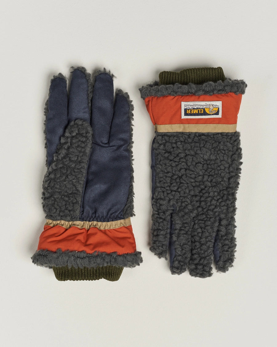 ELMER Teddy Gloves Wool Pile Khaki 5 Fingers EM353
