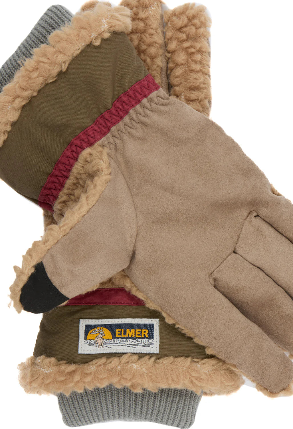 ELMER Teddy Gloves Wool Pile Camel 5 Fingers EM353