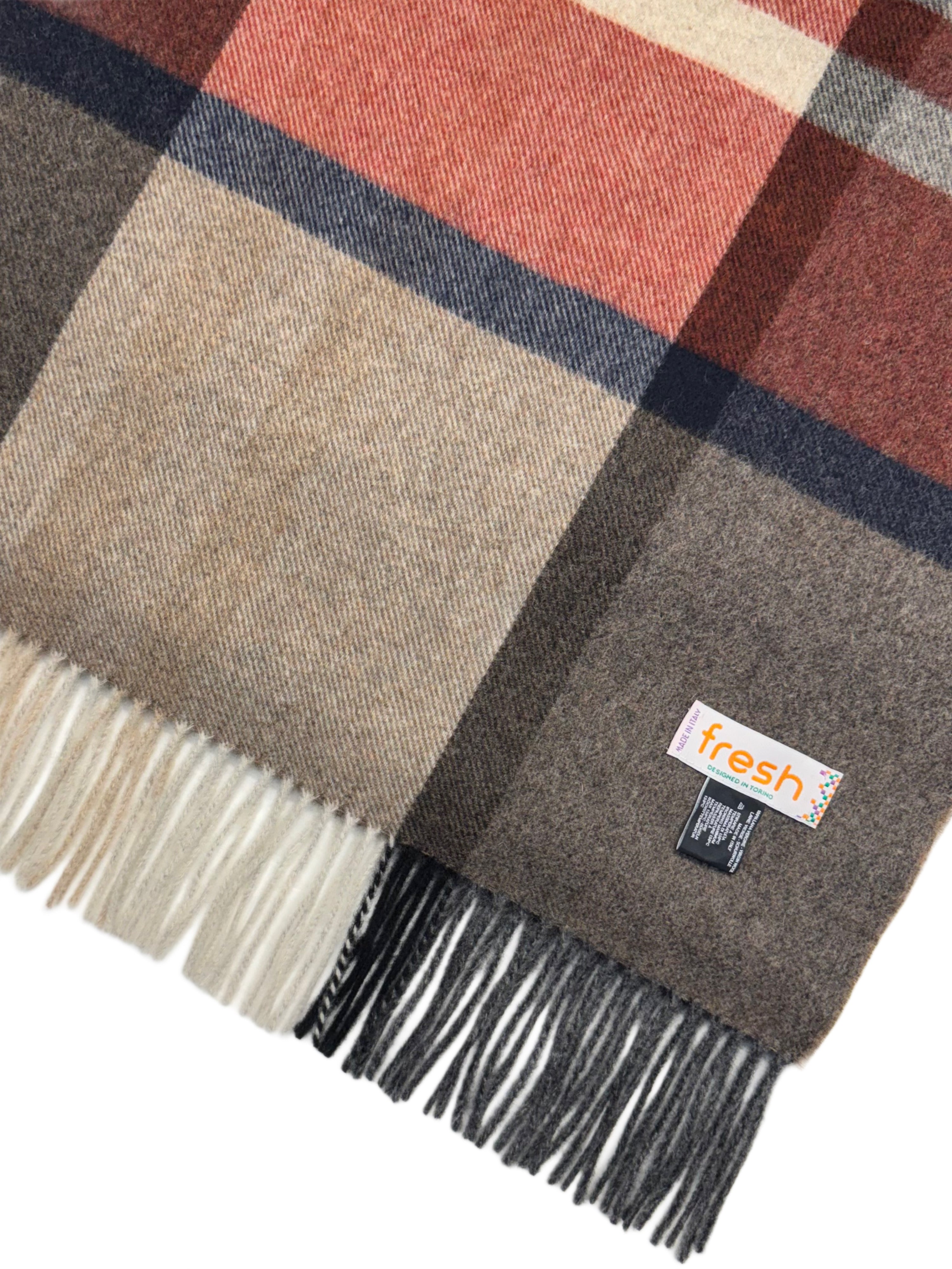 FRESH Brown Red Wool Scarf