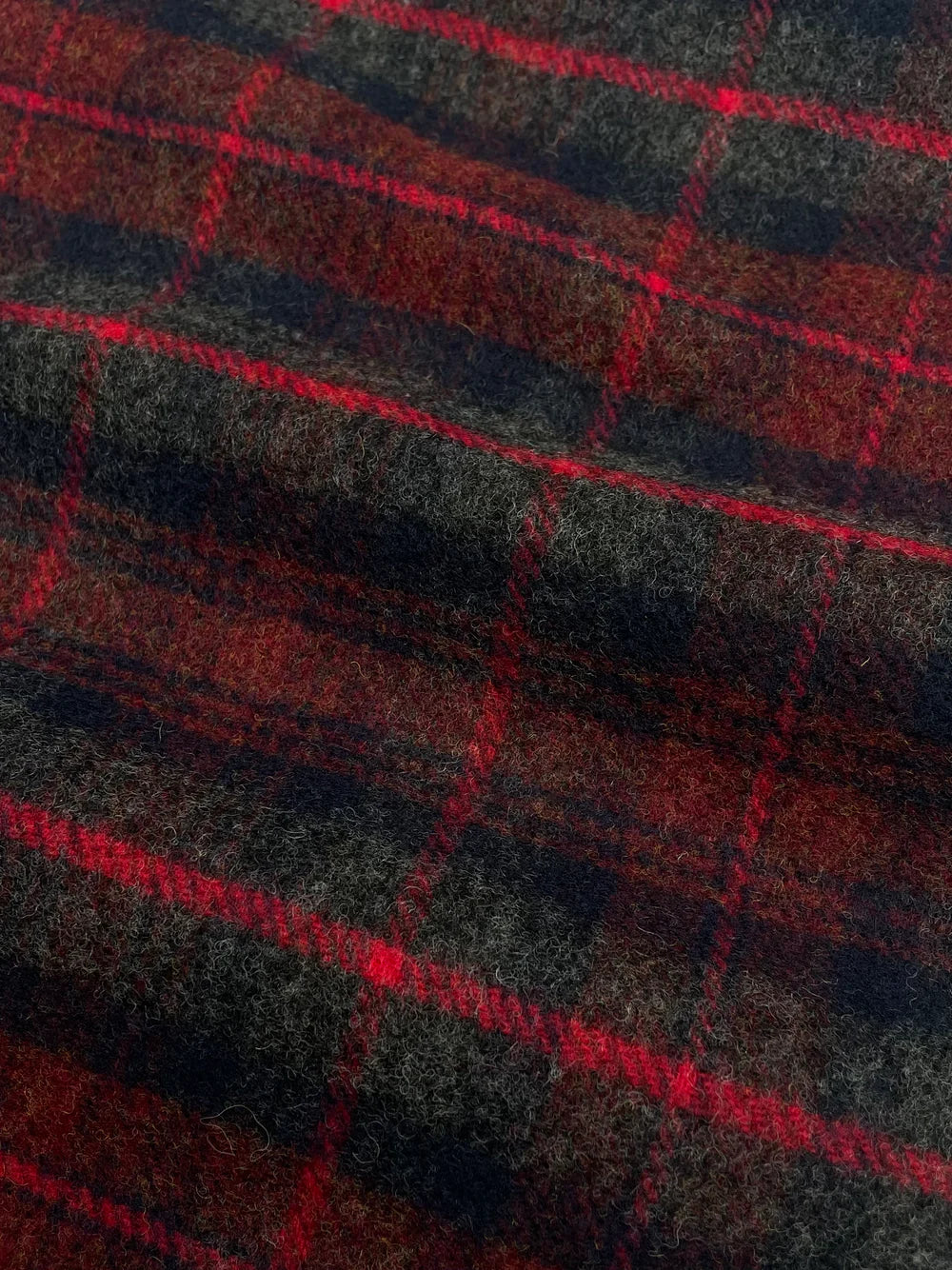 FRESH Tartan Red Navy Wool Scarf