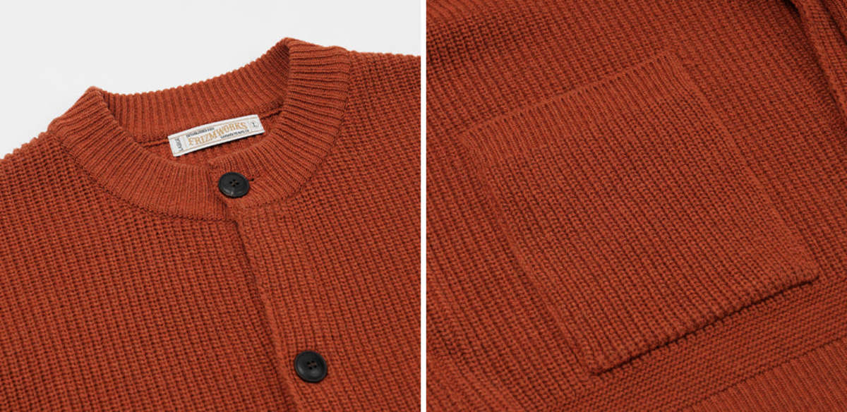 FRIZMWORKS Heavy Wool Round Cardigan Brick