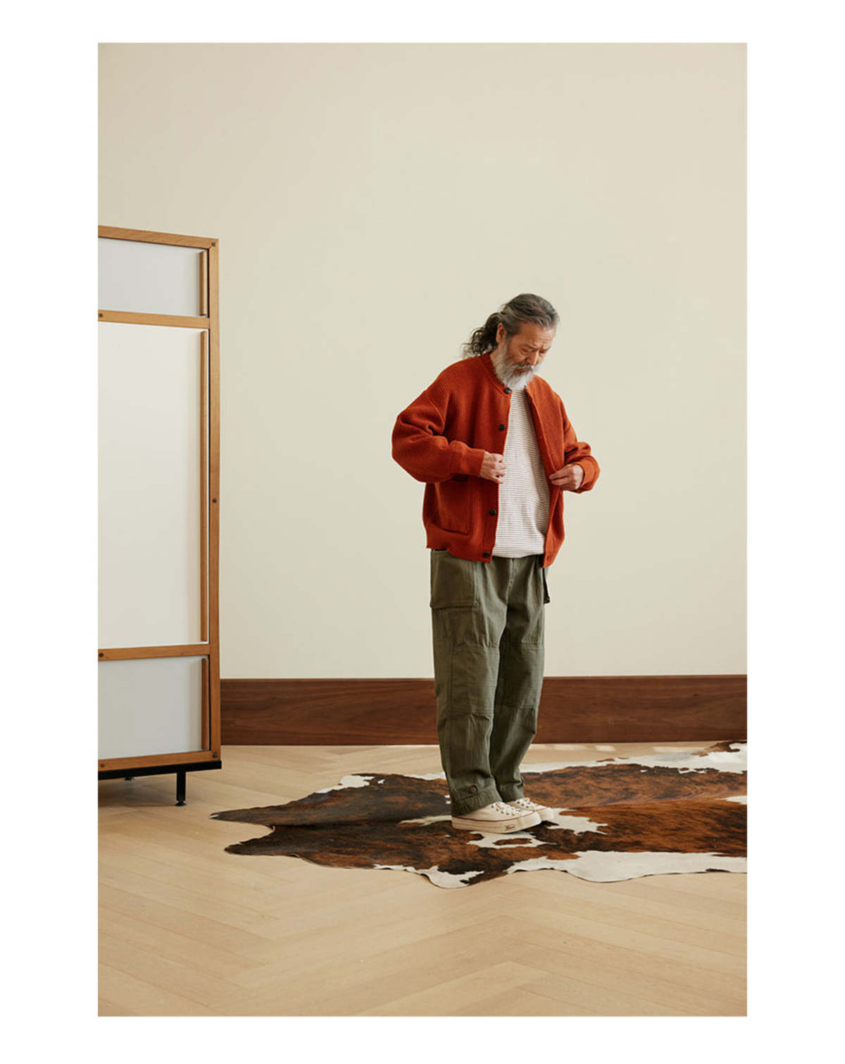 FRIZMWORKS Heavy Wool Round Cardigan Brick