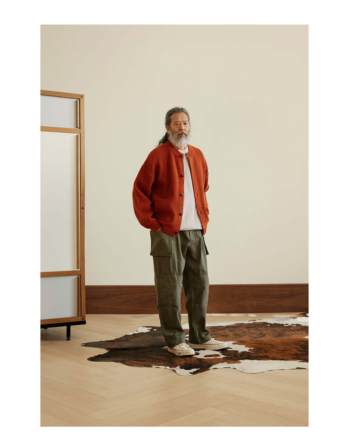 FRIZMWORKS Heavy Wool Round Cardigan Brick