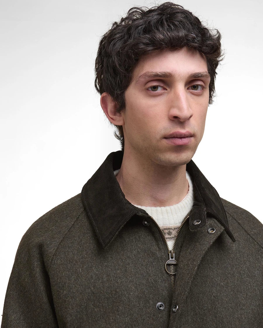 BARBOUR Modified Bedale Wool Jacket Olive
