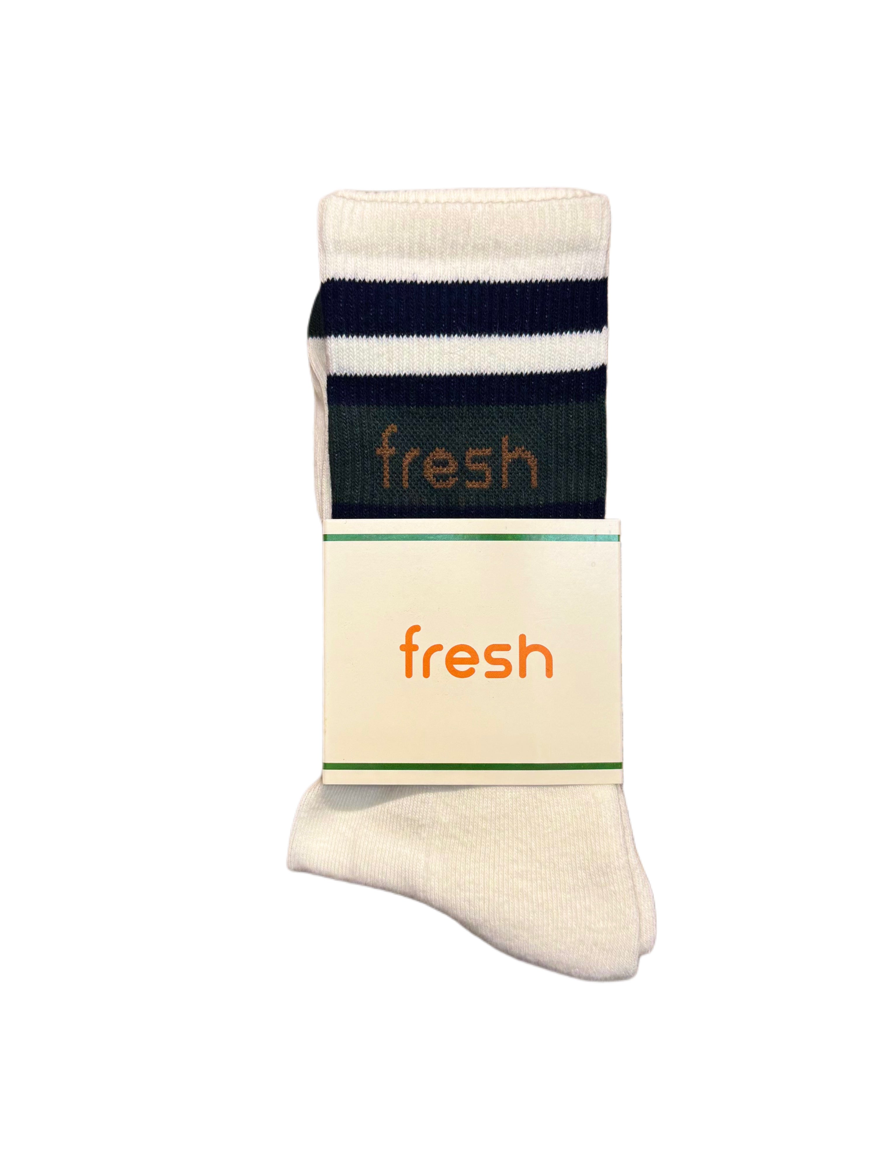 FRESH Cardigan Lovers Cotton Mid-Calf Lenght Socks in White Green