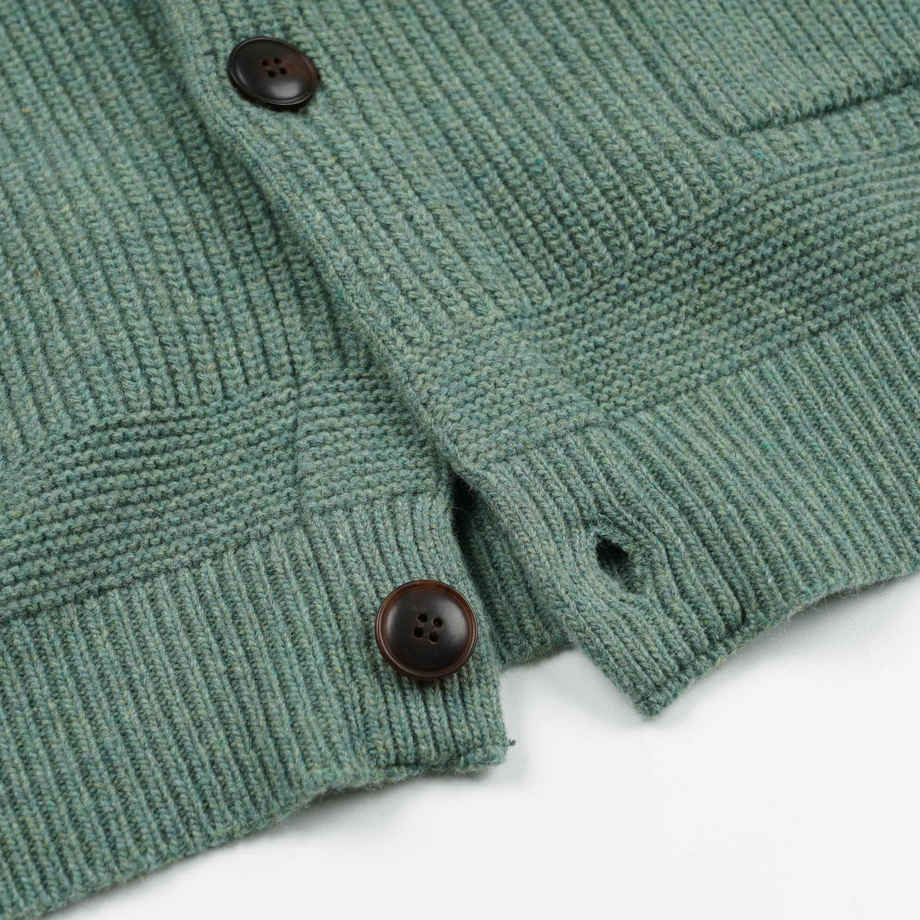 FRIZMWORKS Heavy Wool Round Cardigan Jade Green