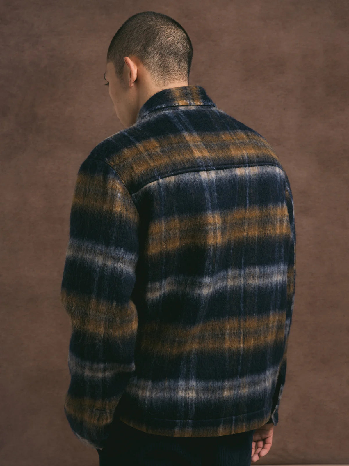 KESTIN Haston Jacket in Navy Check Brushed Wool