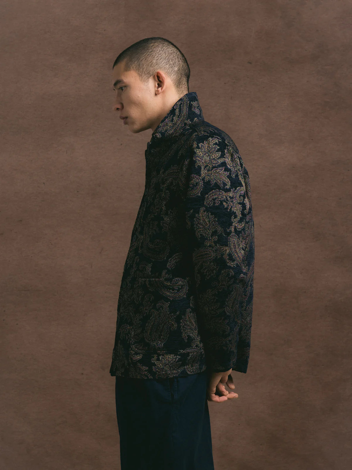 KESTIN Ormiston Jacket in Navy Paisley Jacquard