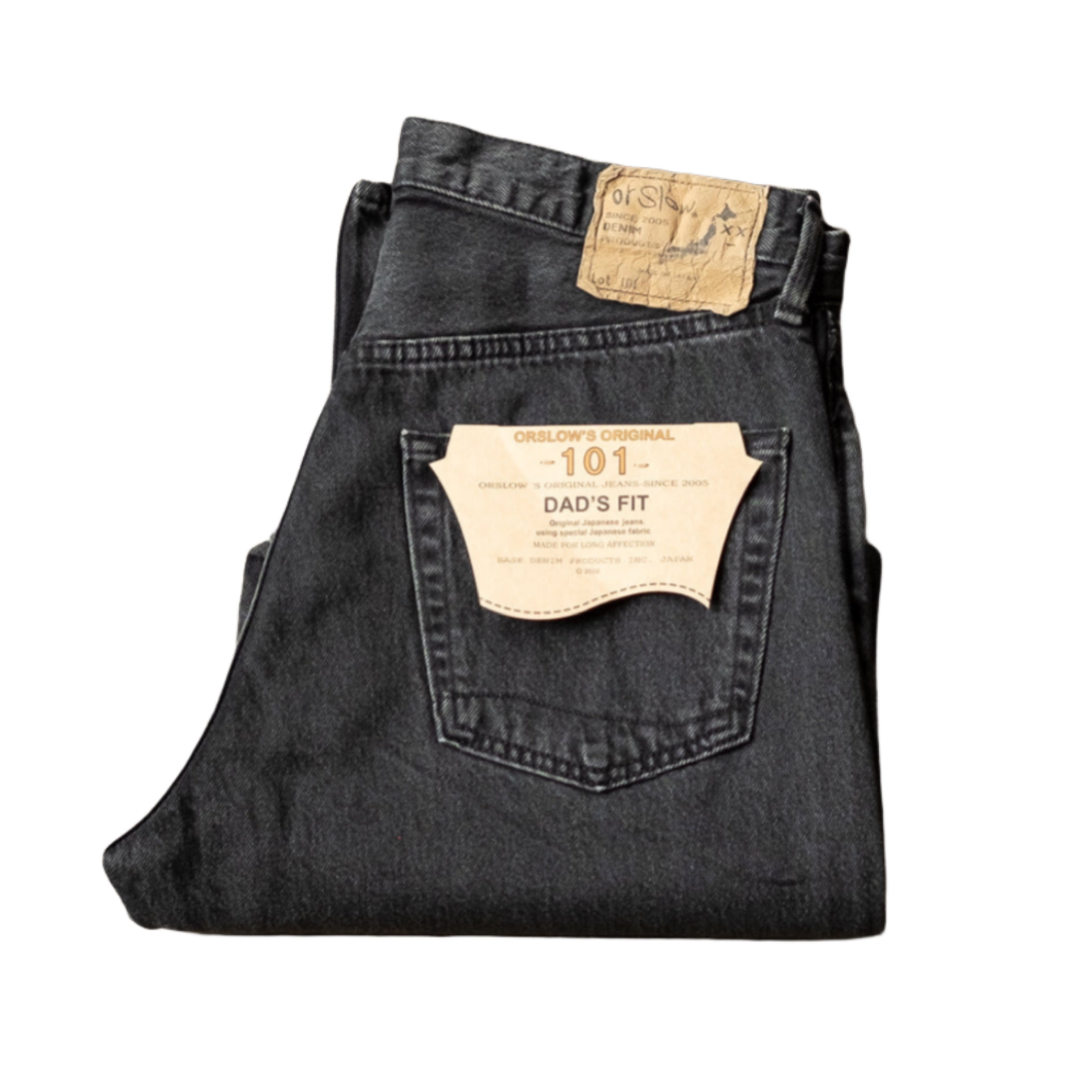Jean ORSLOW 101 Dad's Fit en denim noir délavé à la pierre