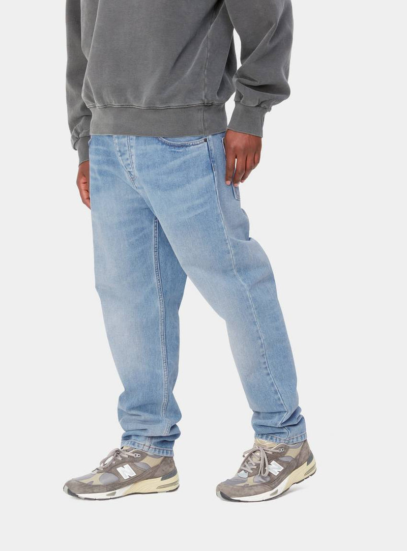 CARHARTT WIP Newel Pant Blue Light Used Washed
