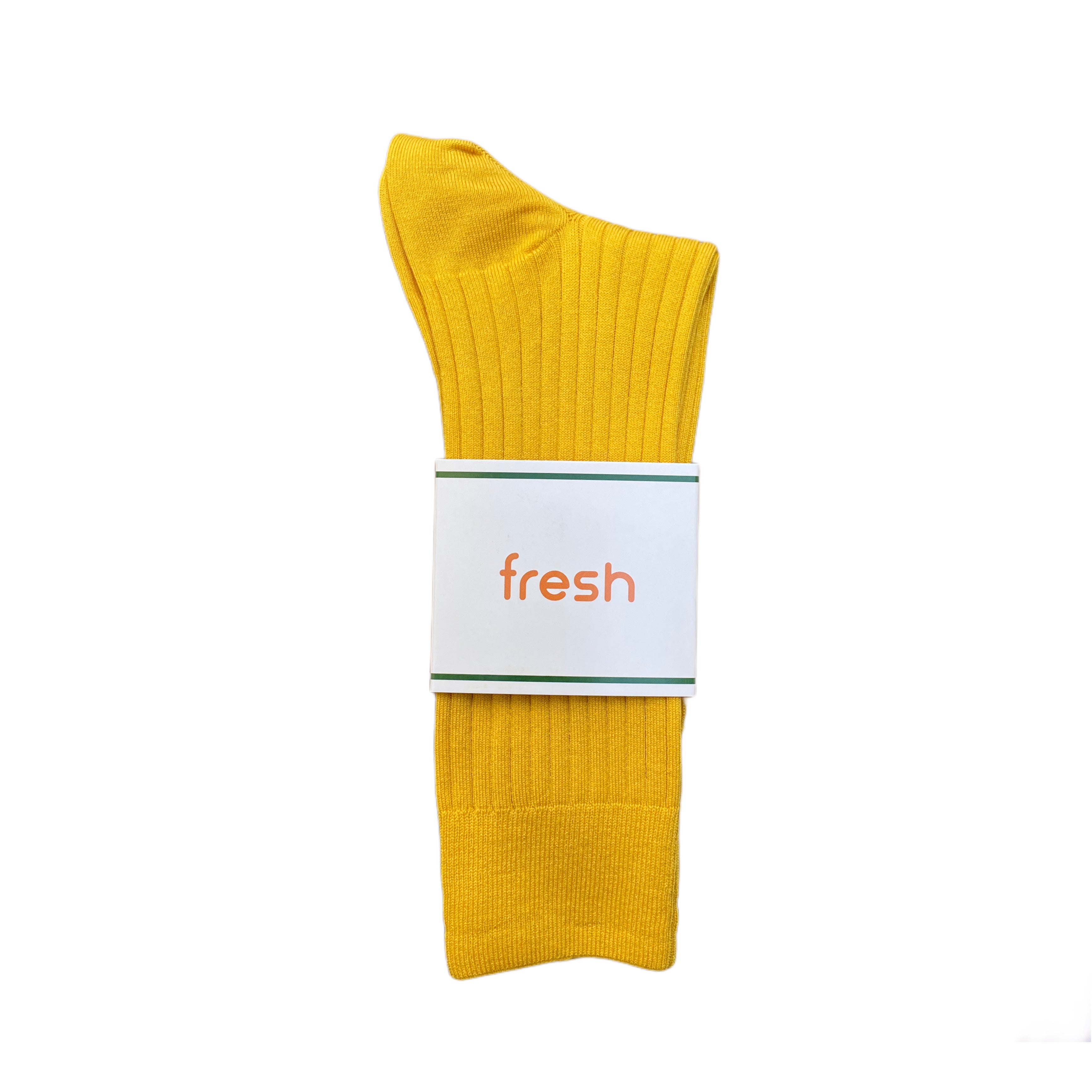 Chaussettes mi-mollet en coton FRESH en jaune