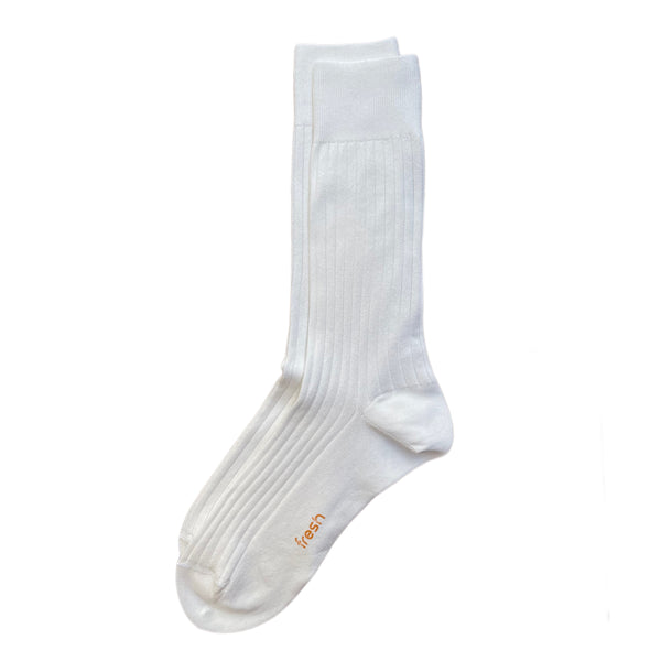 FRESH Cotton Mid-Calf Lenght Socks In White