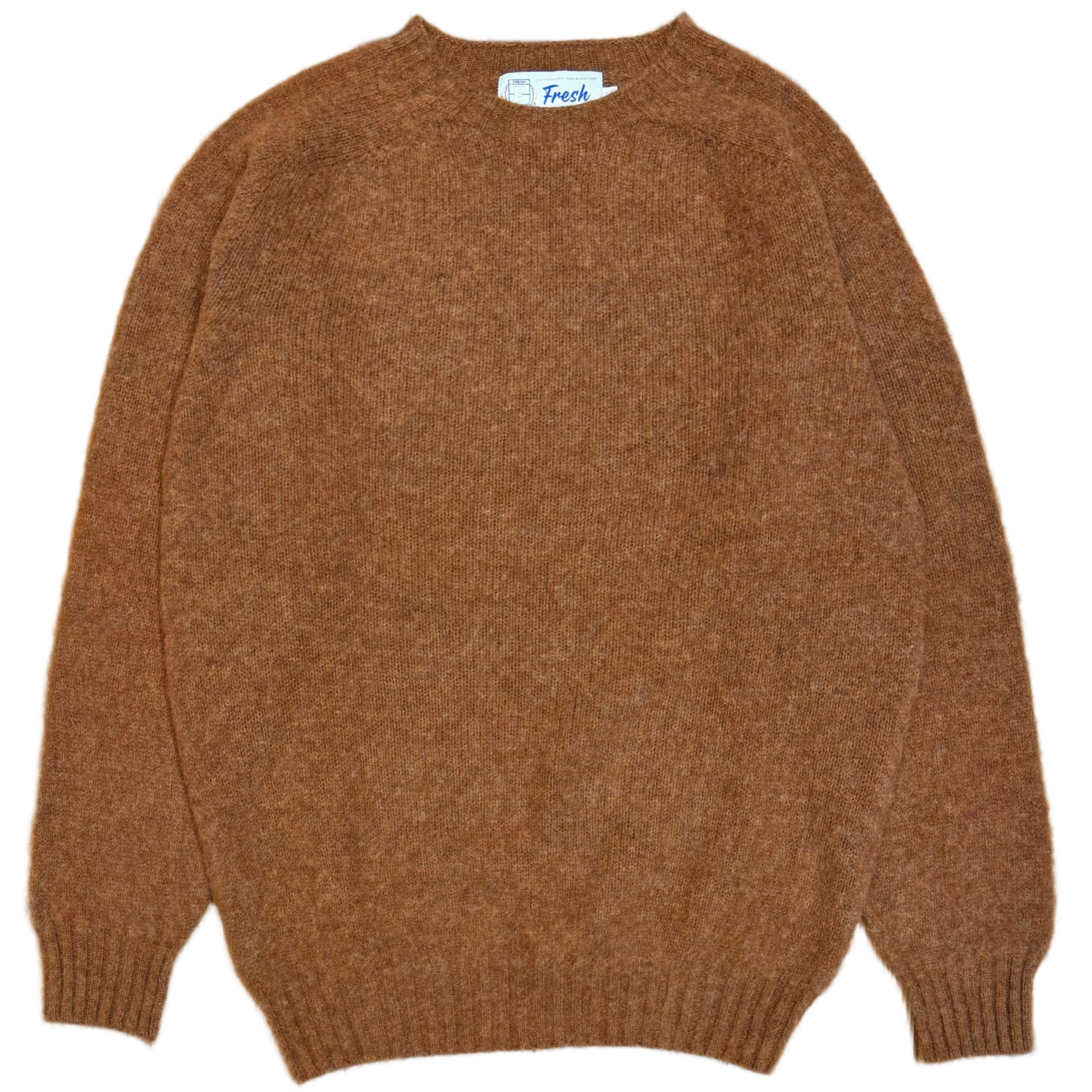 Pull FRESH Sean en laine écossaise à poils longs couleur Sienne