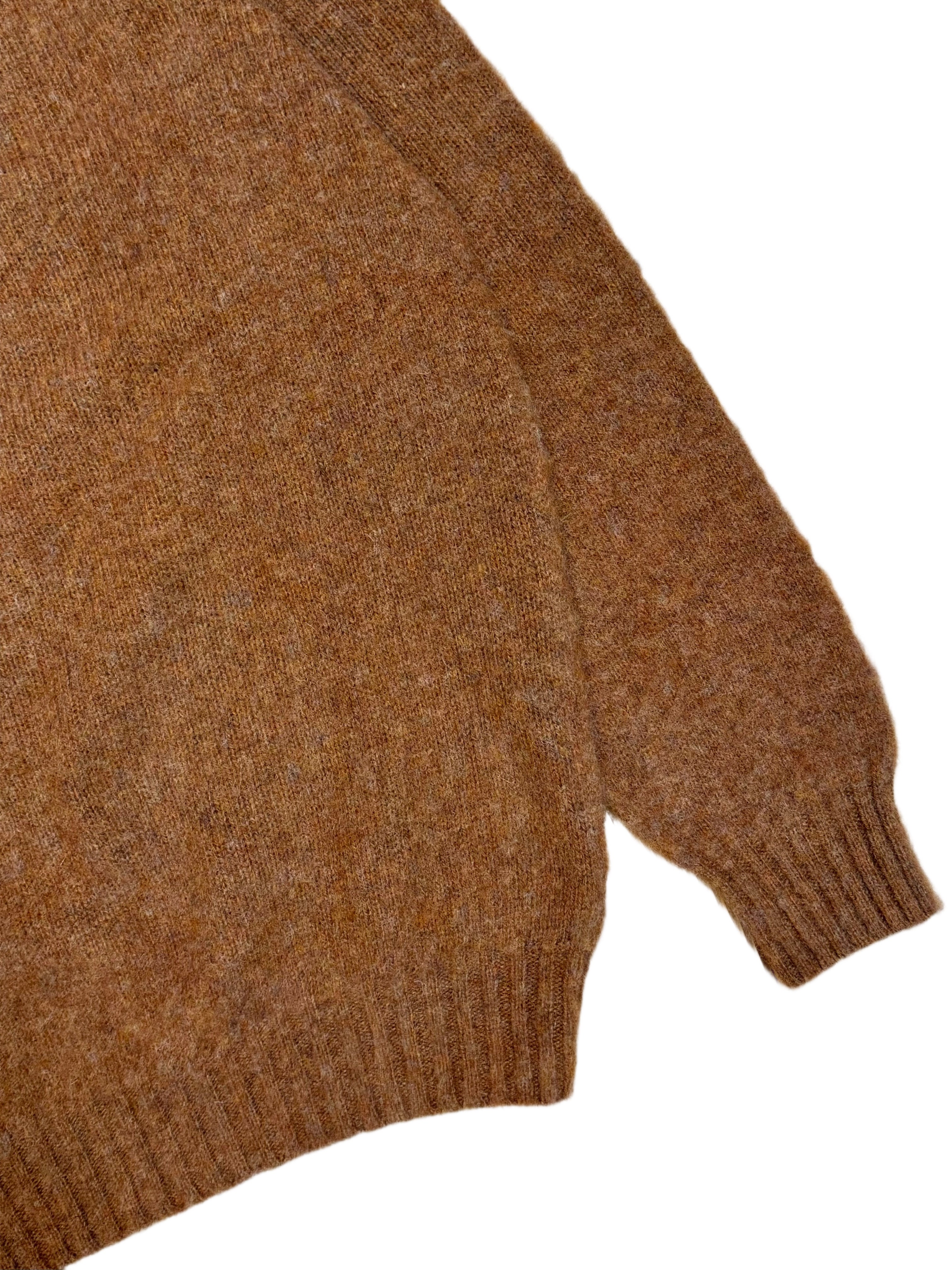 Pull FRESH Sean en laine écossaise à poils longs couleur Sienne