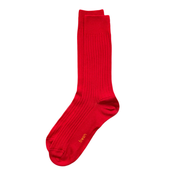 FRESH Cotton Mid-Calf Lenght Socks In Red