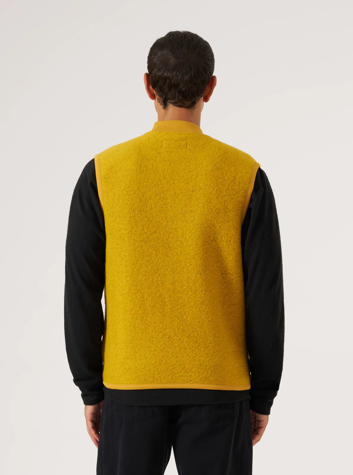 UNIVERSAL WORKS Yellow Wool Fleece Zip Waistcoat