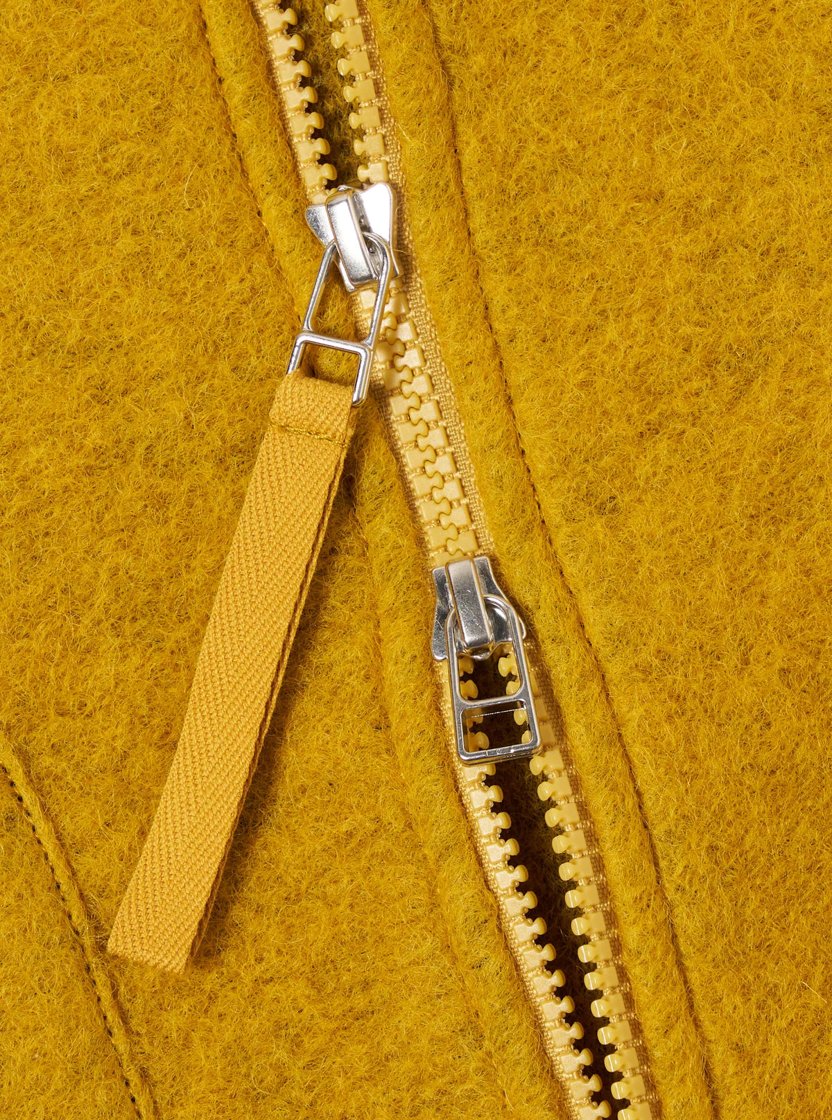 UNIVERSAL WORKS Yellow Wool Fleece Zip Waistcoat