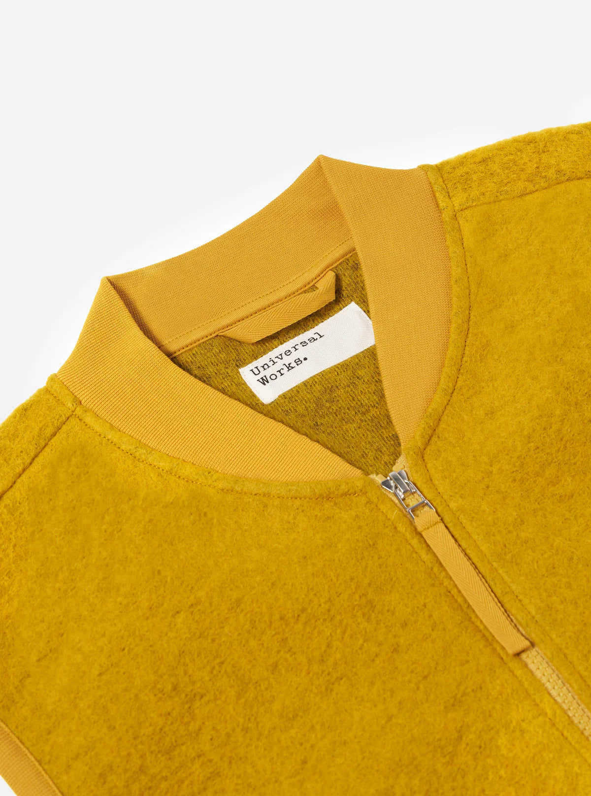 UNIVERSAL WORKS Yellow Wool Fleece Zip Waistcoat