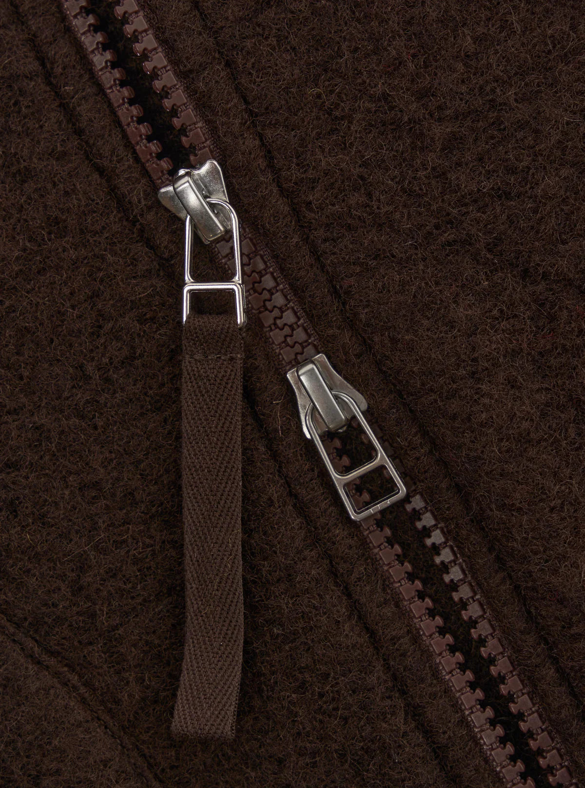 UNIVERSAL WORKS Brown Wool Fleece Zip Waistcoat