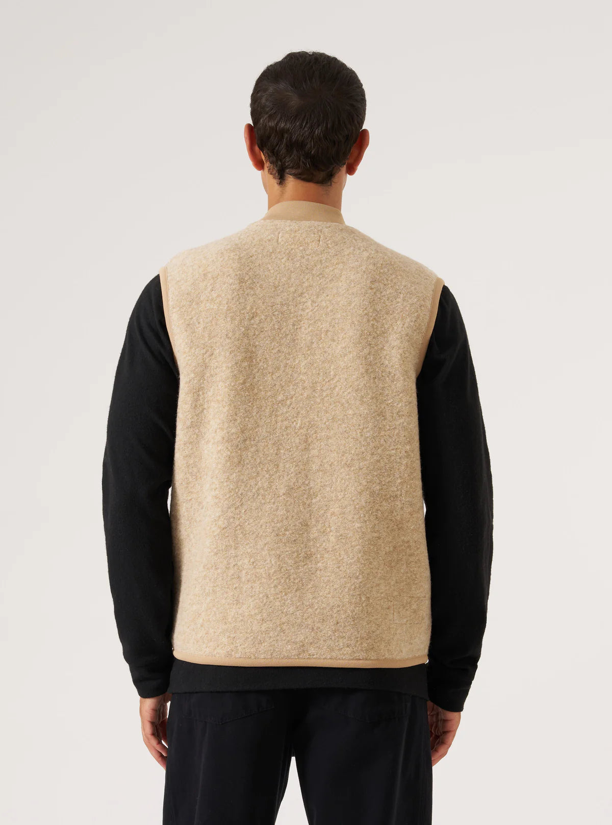 UNIVERSAL WORKS Fawn Wool Fleece Zip Waistcoat
