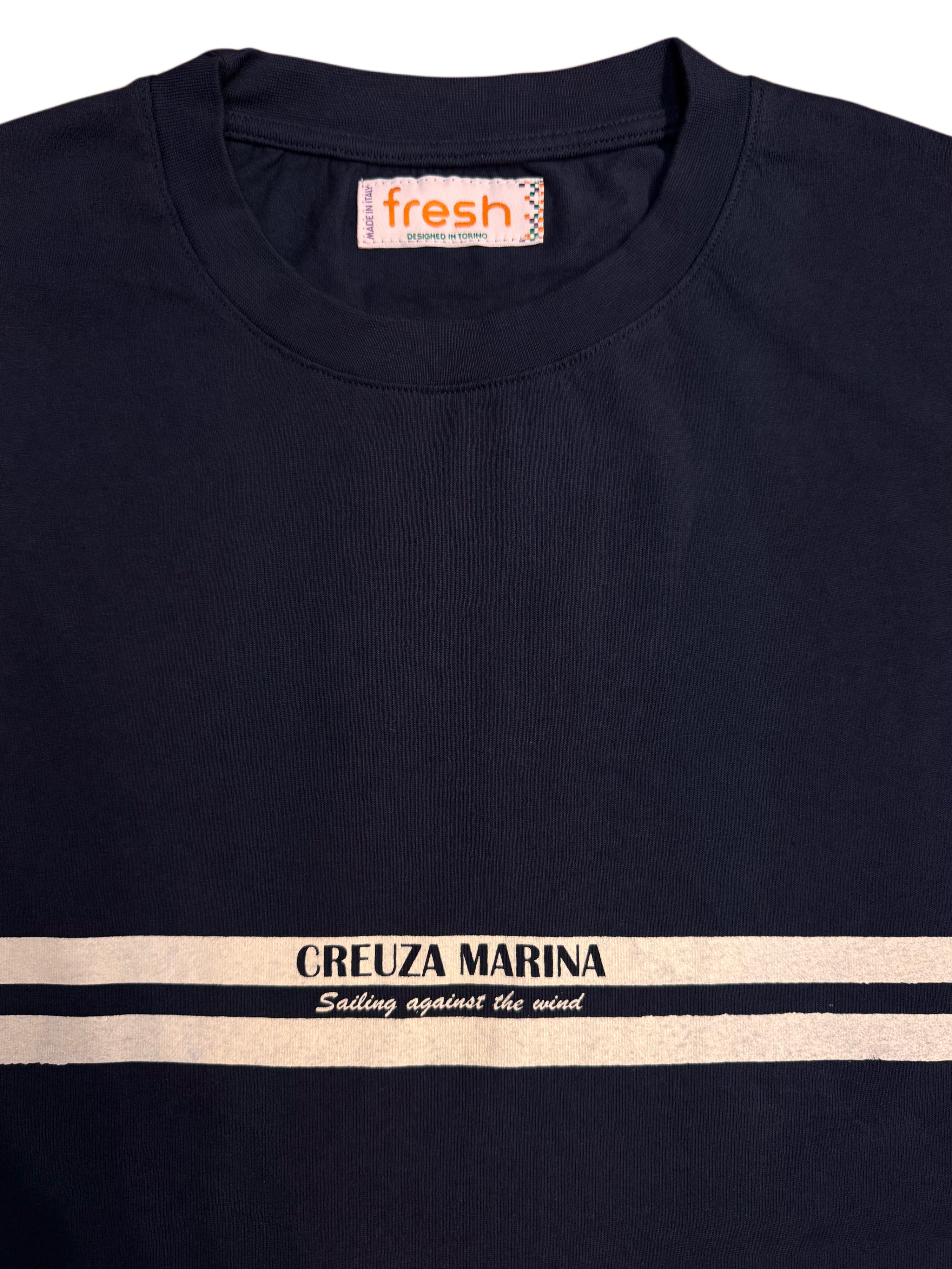 T-shirt in cotone FRESH Creuza Marina blu navy
