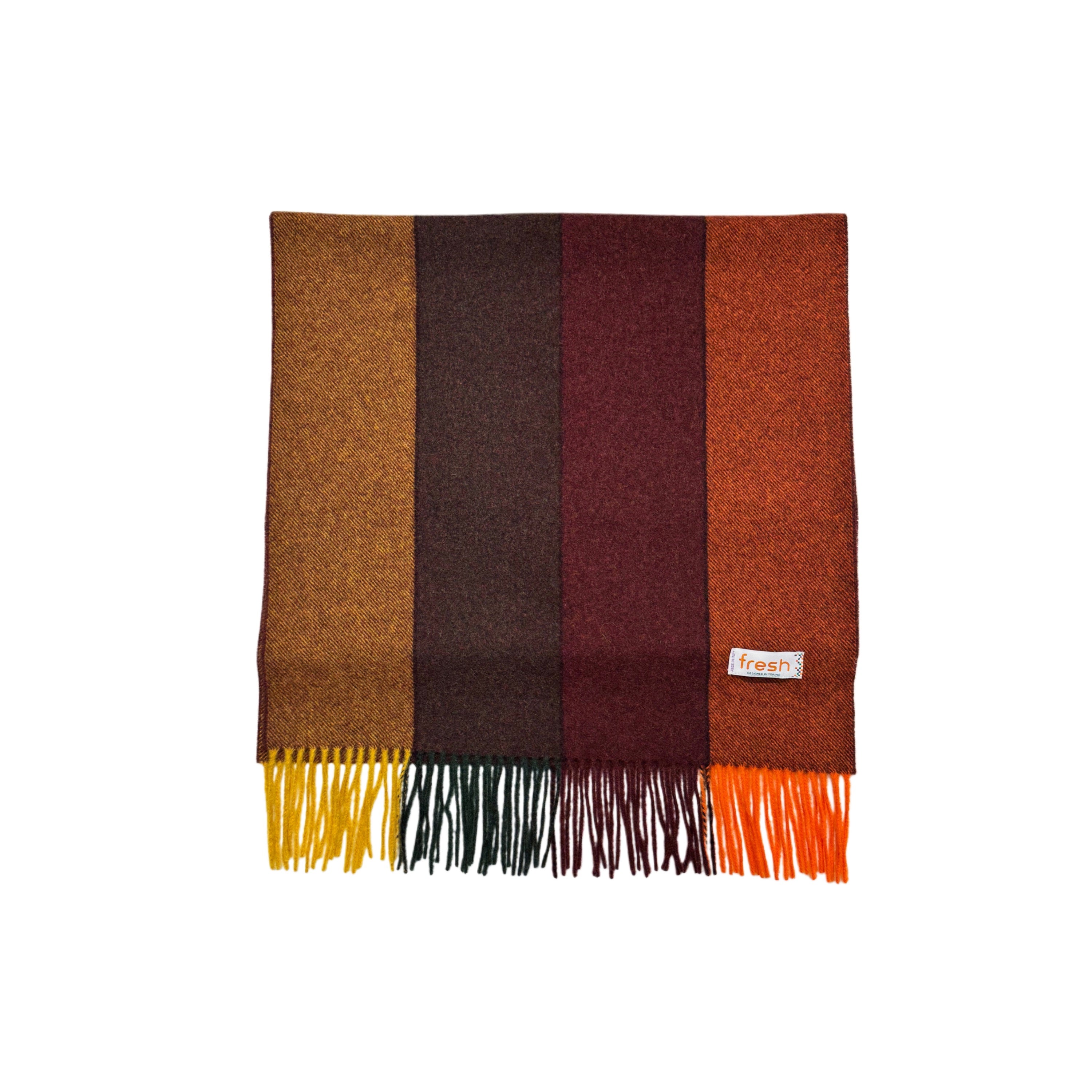 FRESH Striped Orange Wool Scarf