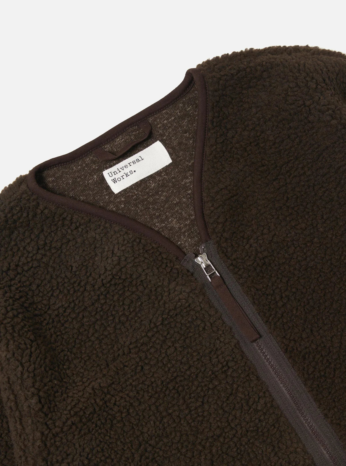 UNIVERSAL WORKS Brown Galaxy Fleece Zip Liner Jacket