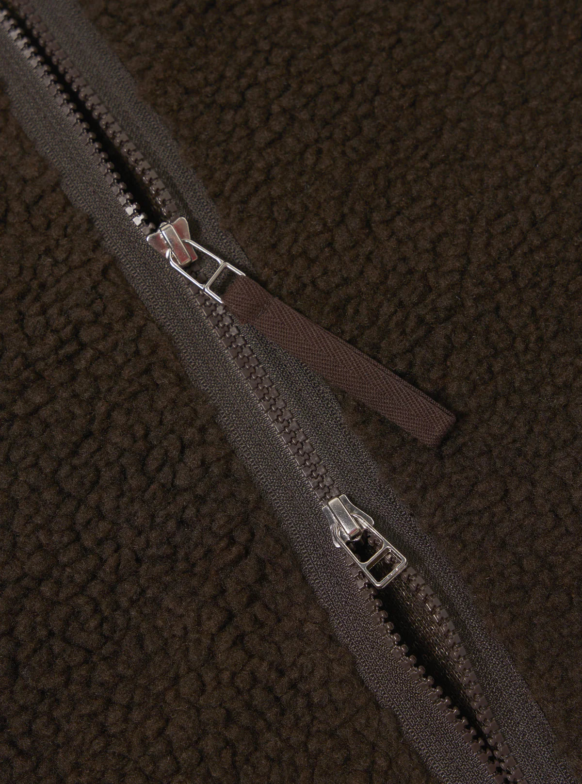 UNIVERSAL WORKS Brown Galaxy Fleece Zip Liner Jacket