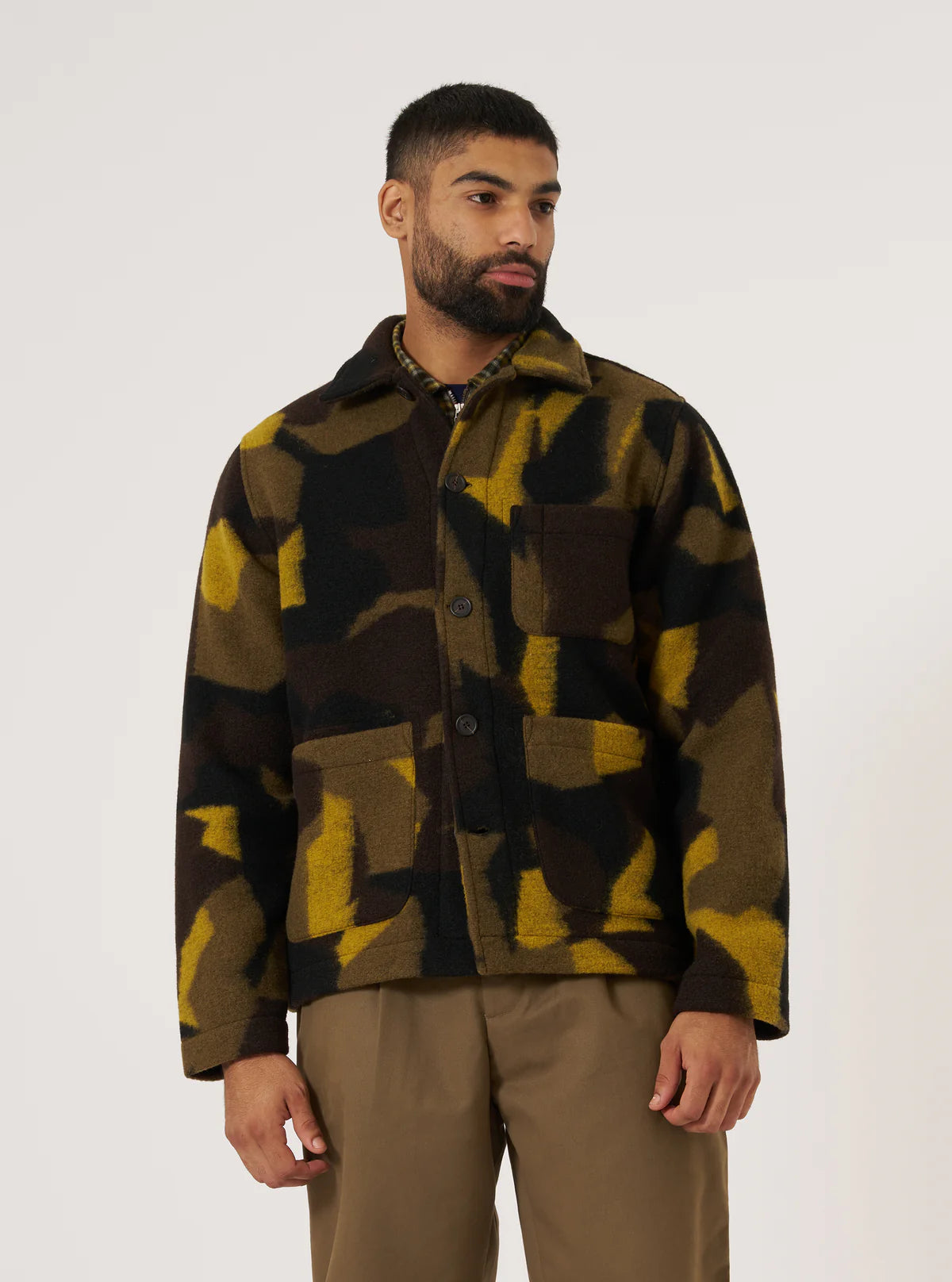 UNIVERSAL WORKS Camo Swede Fleece Field Jacket