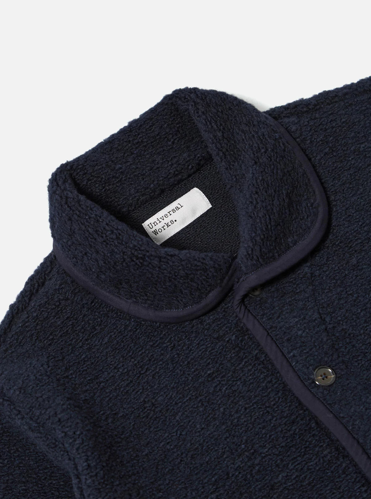 UNIVERSAL WORKS Navy Alvar Fleece Lancaster Jacket