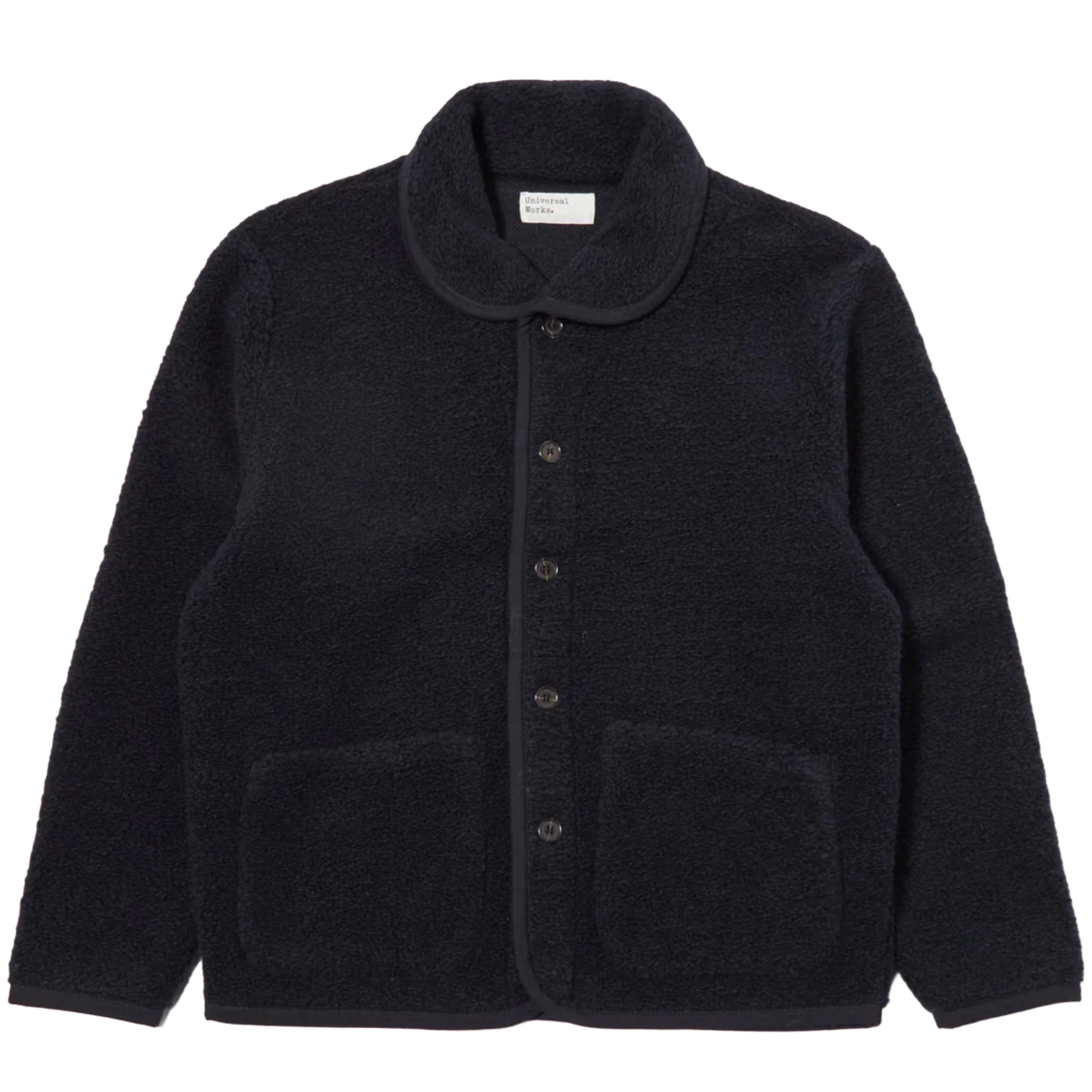 UNIVERSAL WORKS Navy Alvar Fleece Lancaster Jacket