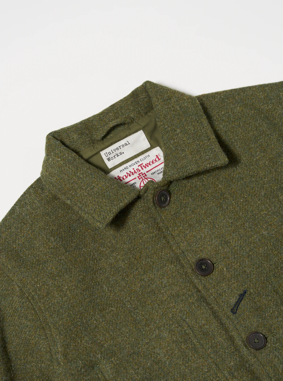 UNIVERSAL WORKS Green Harris Tweed Plaid Bakers Jacket