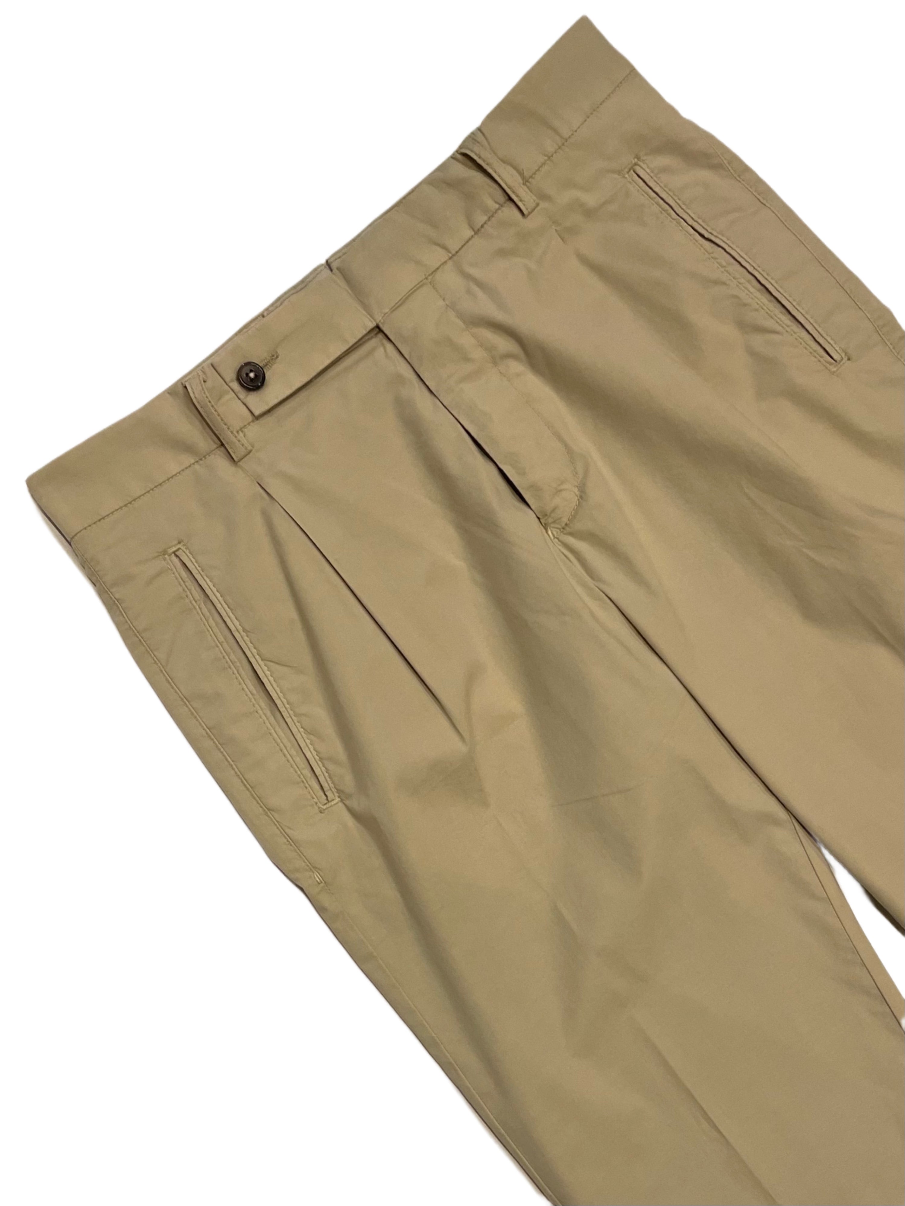 Pantaloni chino plissettati FRESH Nervi in cotone lyocell beige