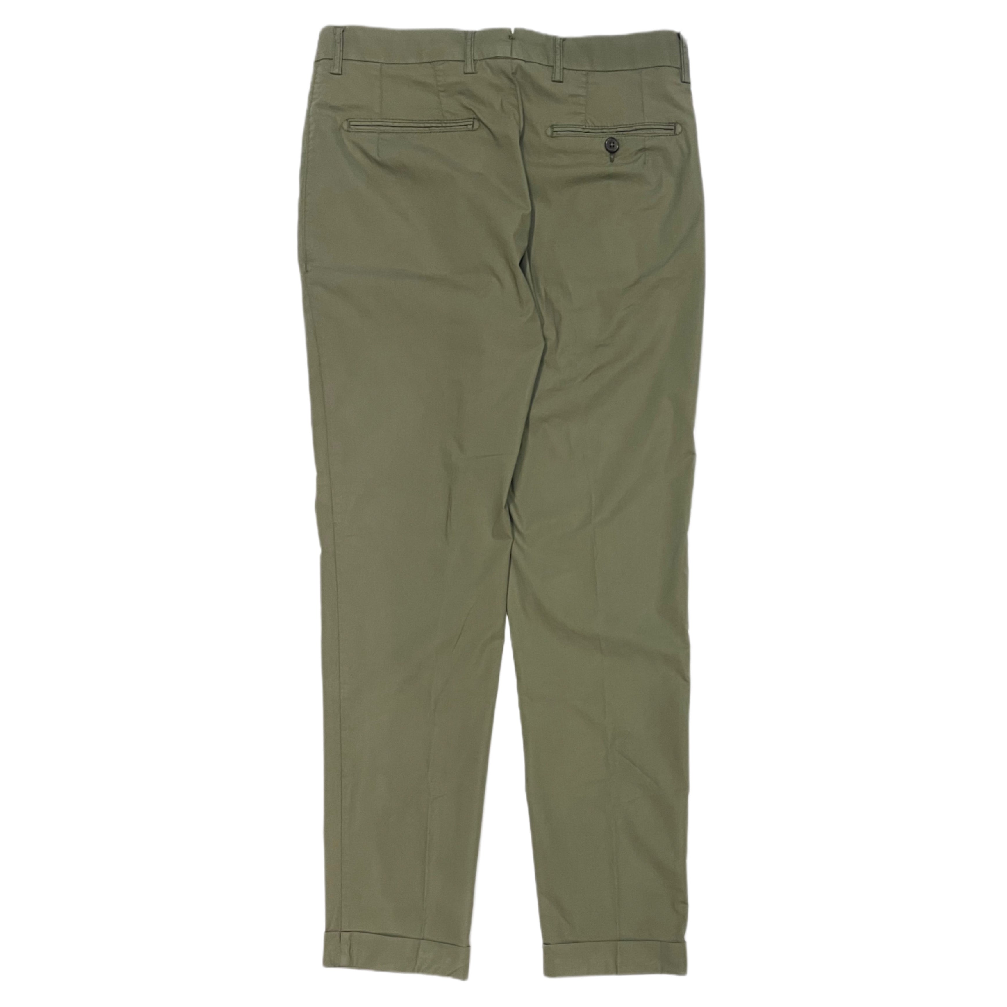 Pantaloni chino plissettati FRESH Nervi in cotone lyocell in verde militare
