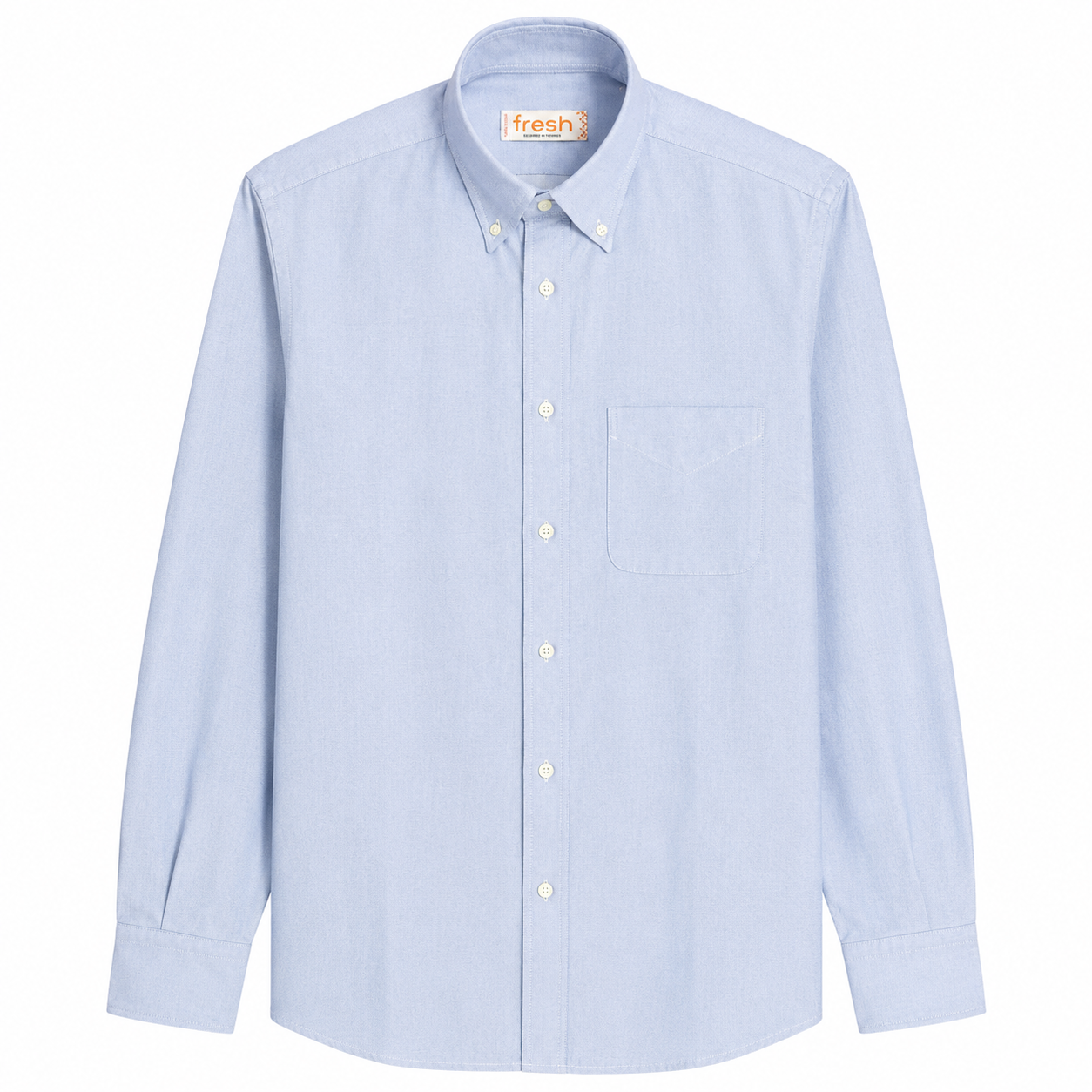 Chemise boutonnée en coton Oxford bleu clair FRESH