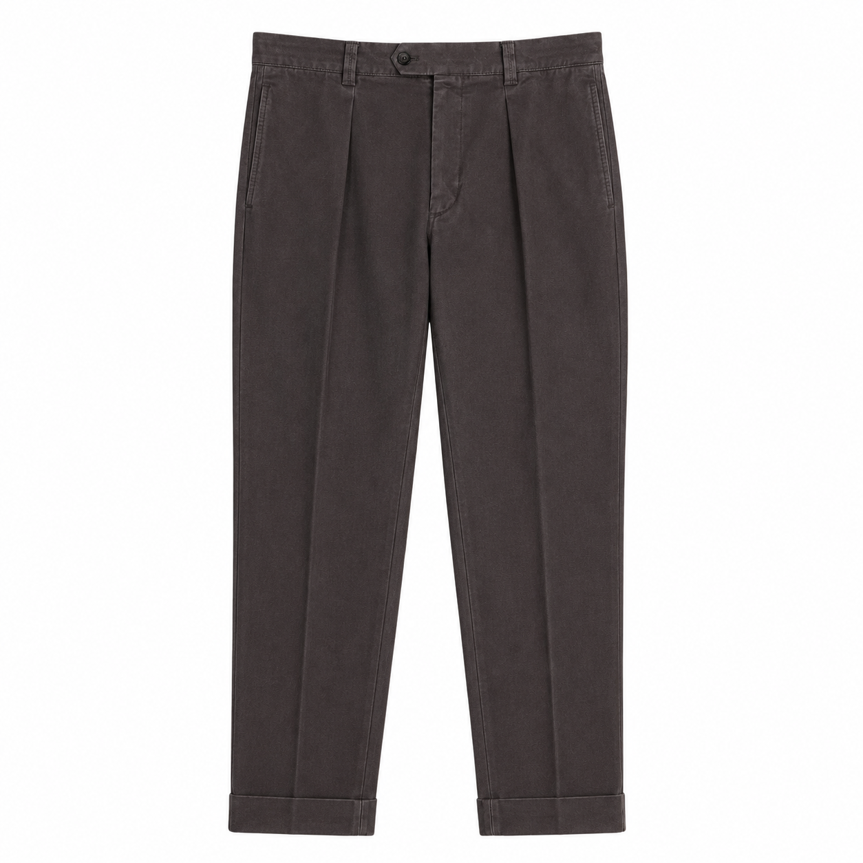 Pantaloni Chino Camogli Con Pieghe Moleskin Marroni NUOVI